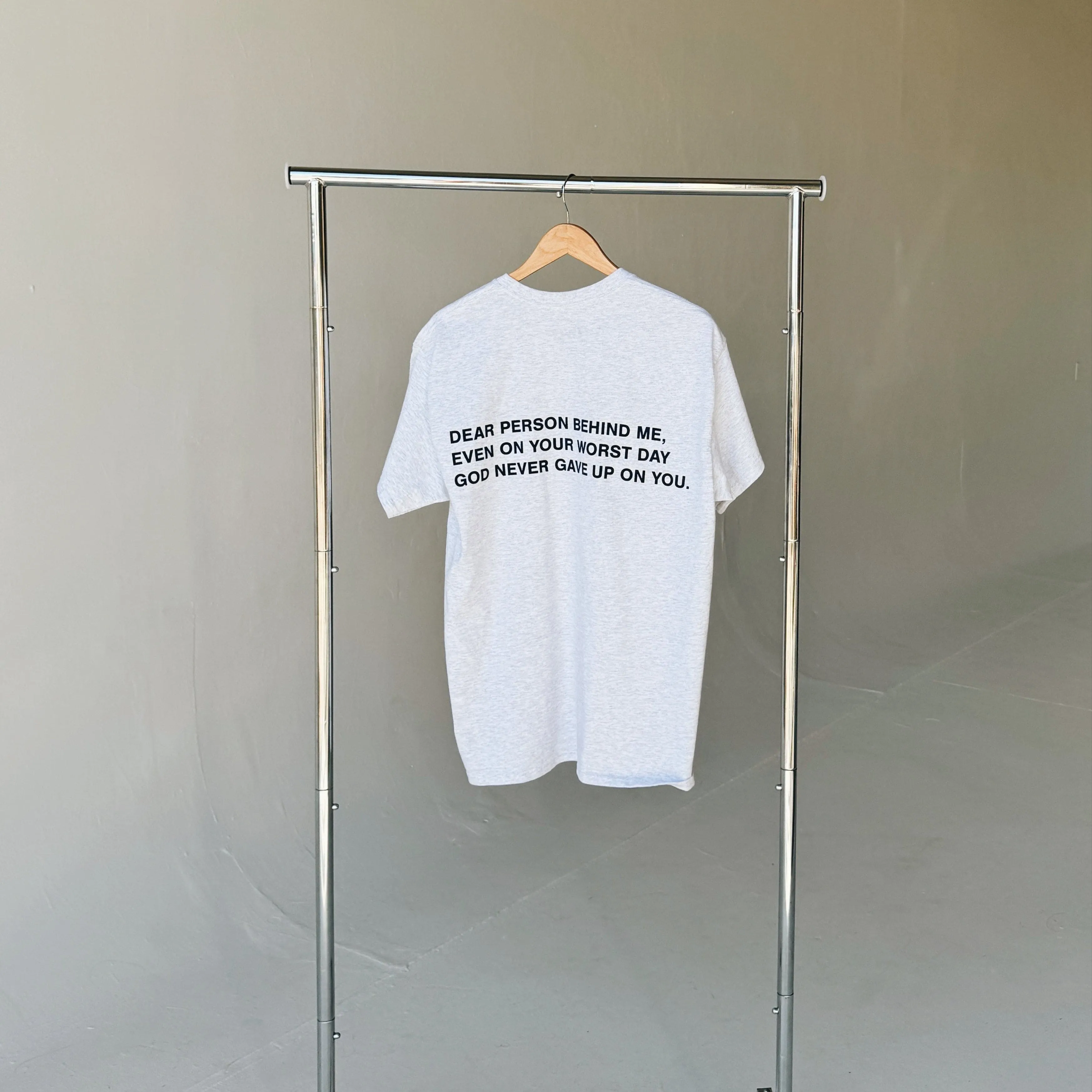 NEW EXCLUSIVE | "DEAR PERSON BEHIND ME" TEE | ASH/NAVY sold by He Would Love First product image thumbnail 2