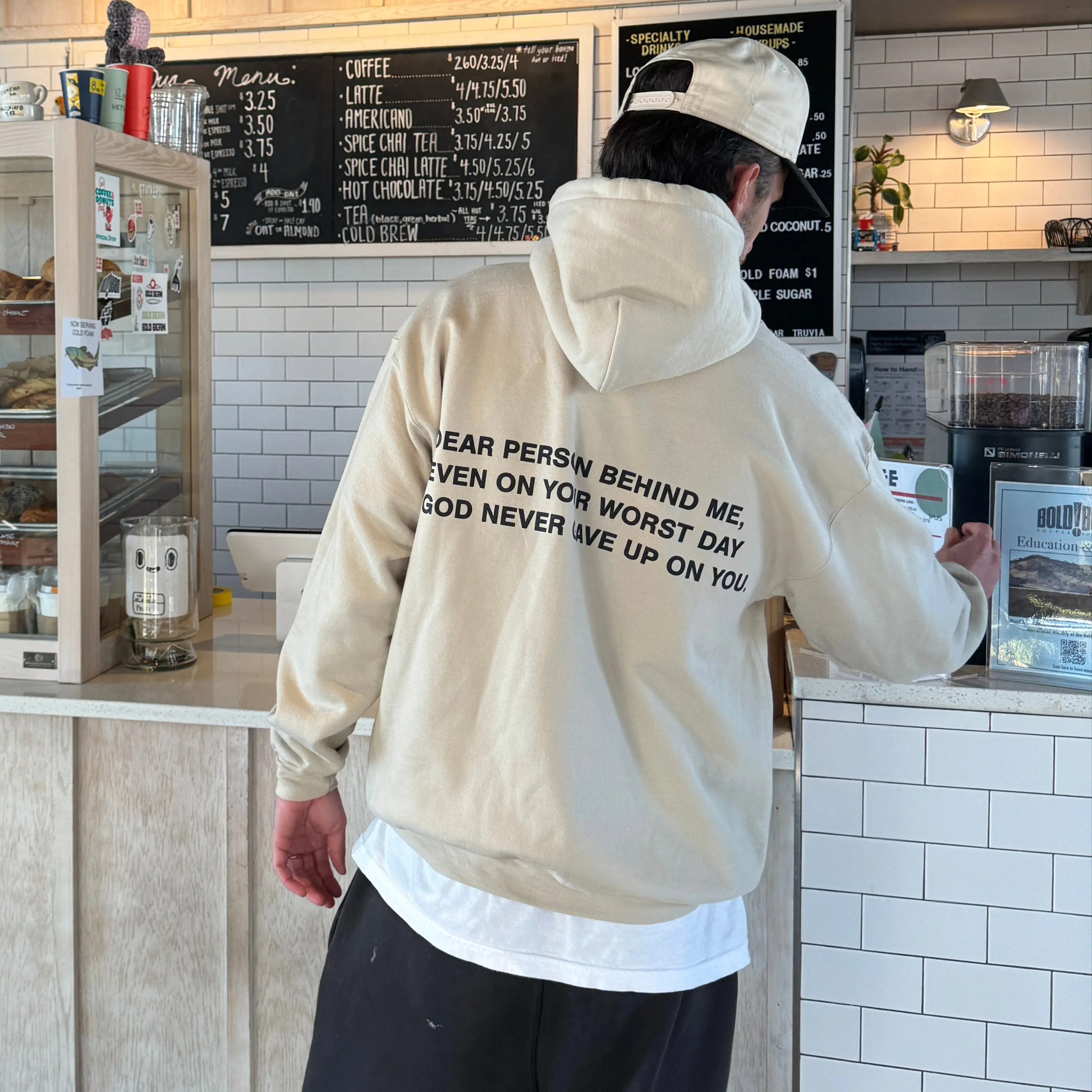 NEW EXCLUSIVE | "DEAR PERSON BEHIND ME" HOODIE | SAND sold by He Would Love First product image thumbnail 2