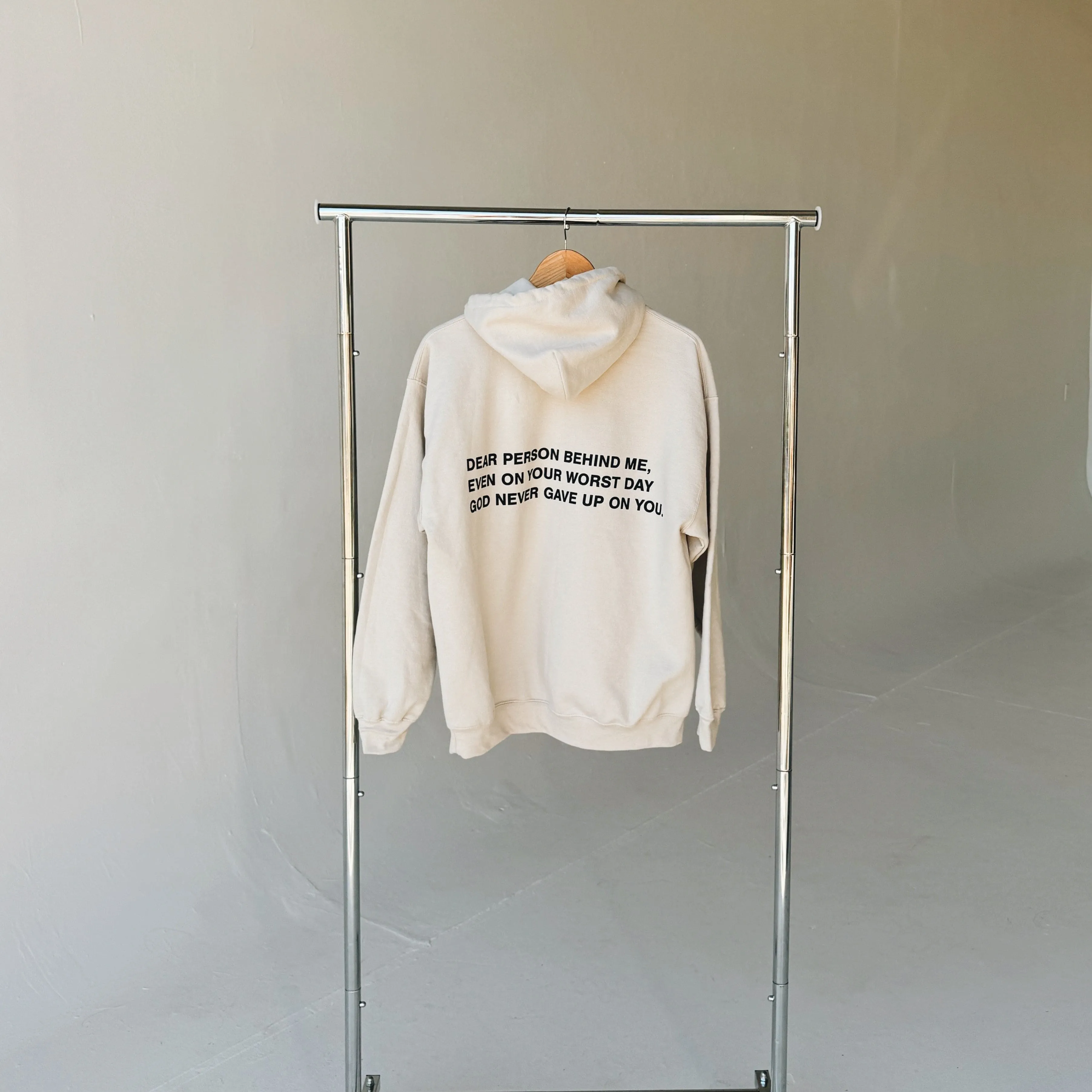 NEW EXCLUSIVE | "DEAR PERSON BEHIND ME" HOODIE | SAND sold by He Would Love First product image thumbnail 3