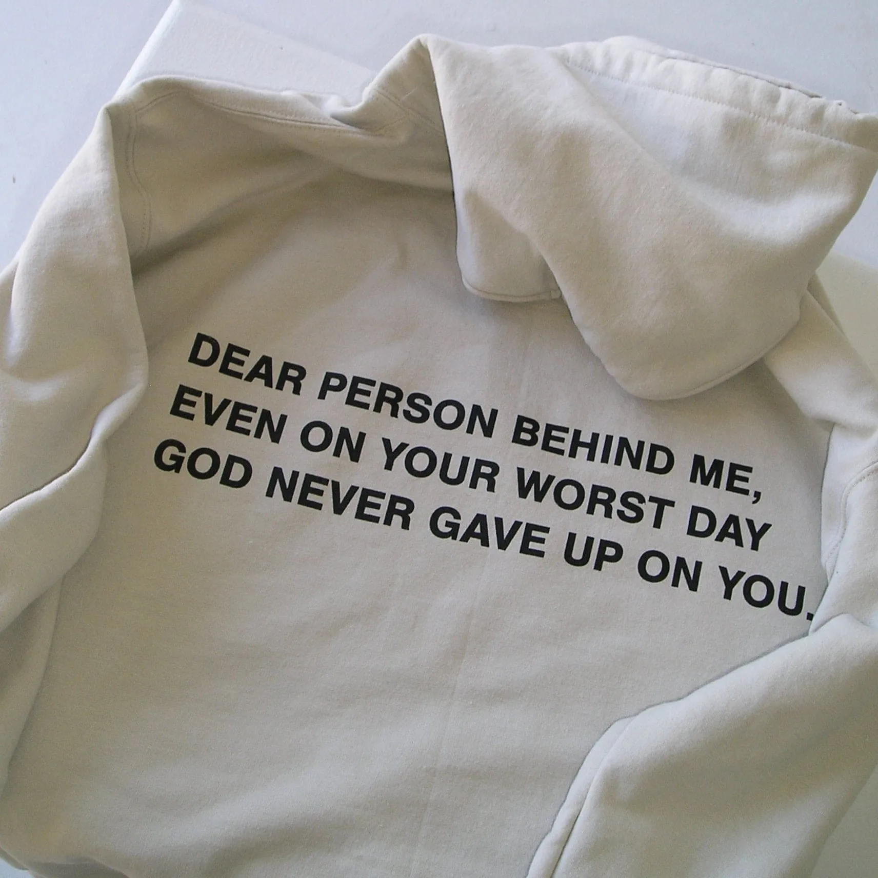 NEW EXCLUSIVE | "DEAR PERSON BEHIND ME" HOODIE | SAND sold by He Would Love First product image thumbnail 4
