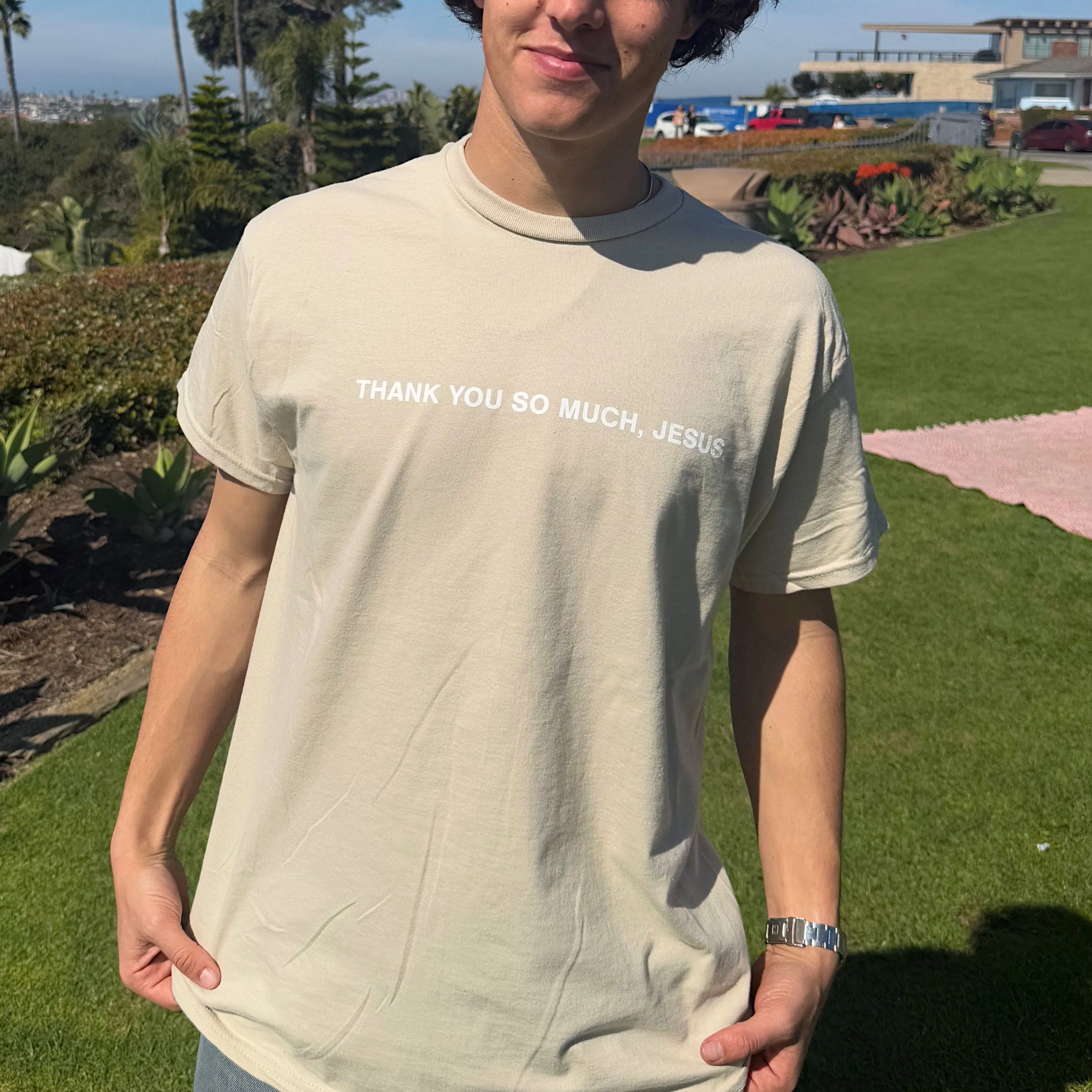 NEW EXCLUSIVE | "THANK YOU SO MUCH JESUS" TEE | SAND sold by He Would Love First product image thumbnail 3