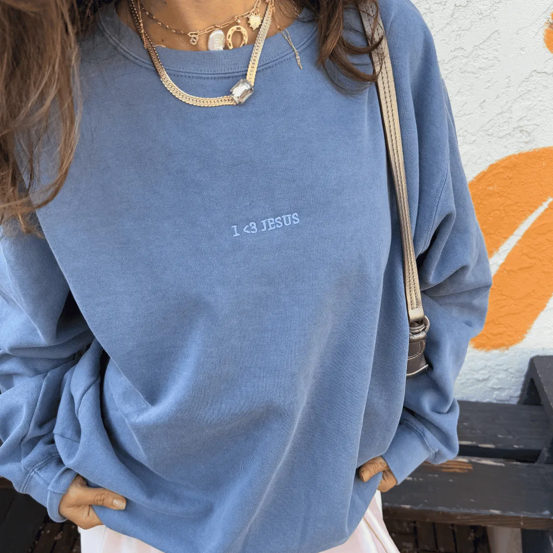 NEW | "I <3 JESUS" PREMIUM COMFORT COLOR CREWNECK sold by He Would Love First product image thumbnail 3