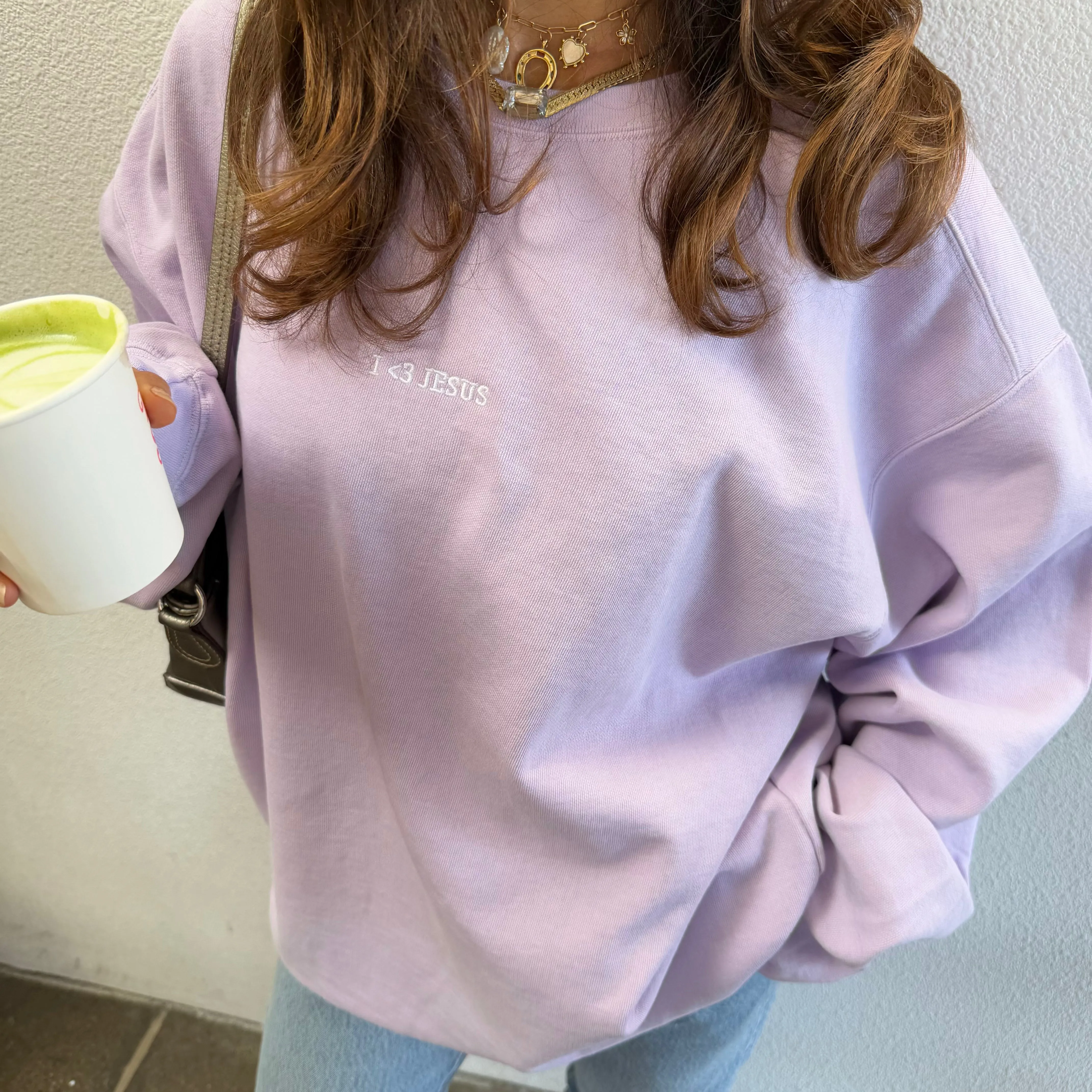 NEW | "I <3 JESUS" PREMIUM COMFORT COLOR CREWNECK sold by He Would Love First product image thumbnail 3