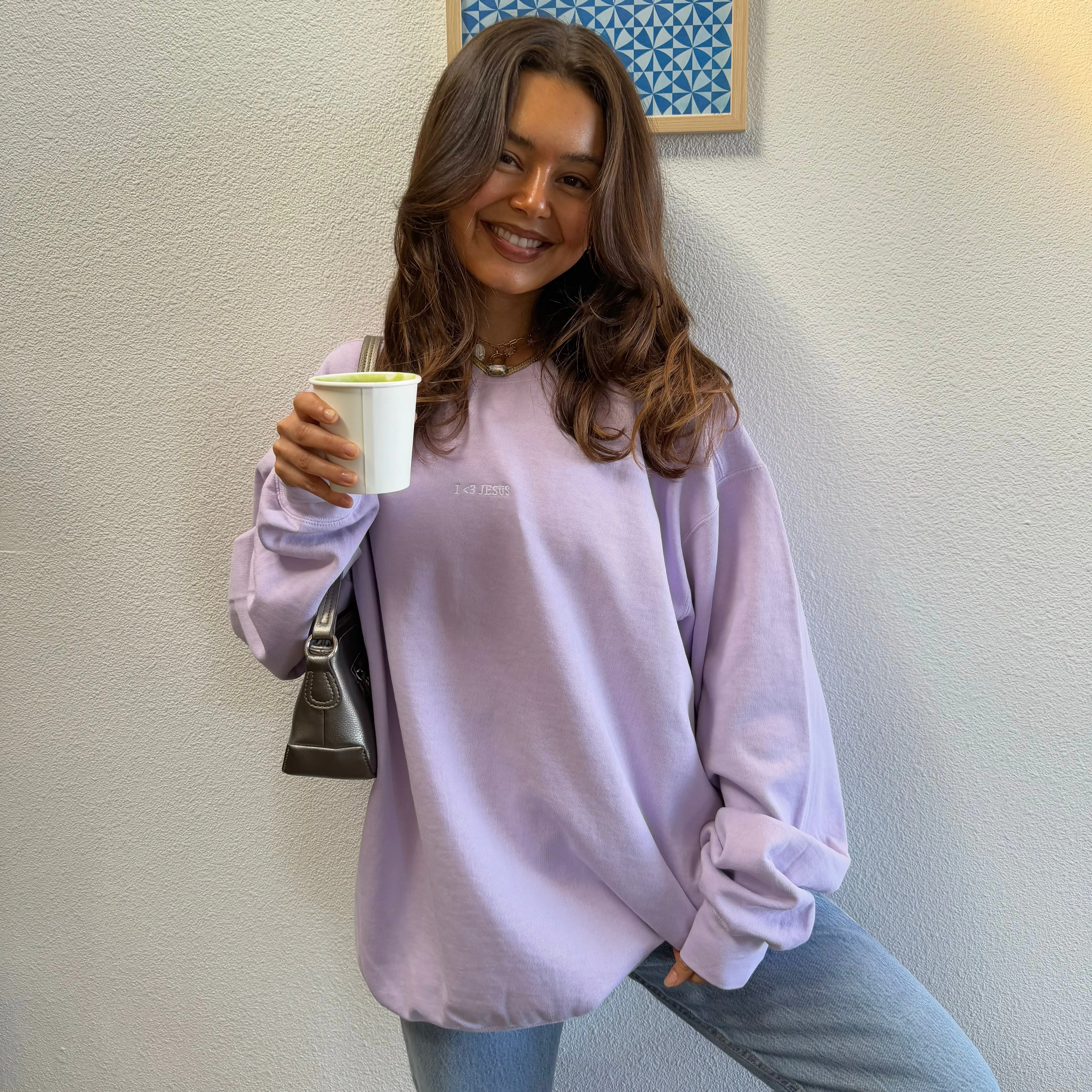 NEW | "I <3 JESUS" PREMIUM COMFORT COLOR CREWNECK sold by He Would Love First product image thumbnail 2