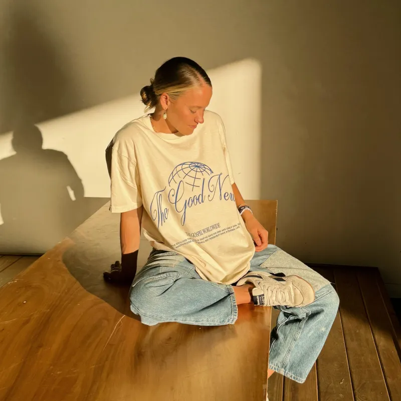 NEW EXCLUSIVE | "THE GOOD NEWS" COMFORT COLOR TEE | IVORY sold by He Would Love First