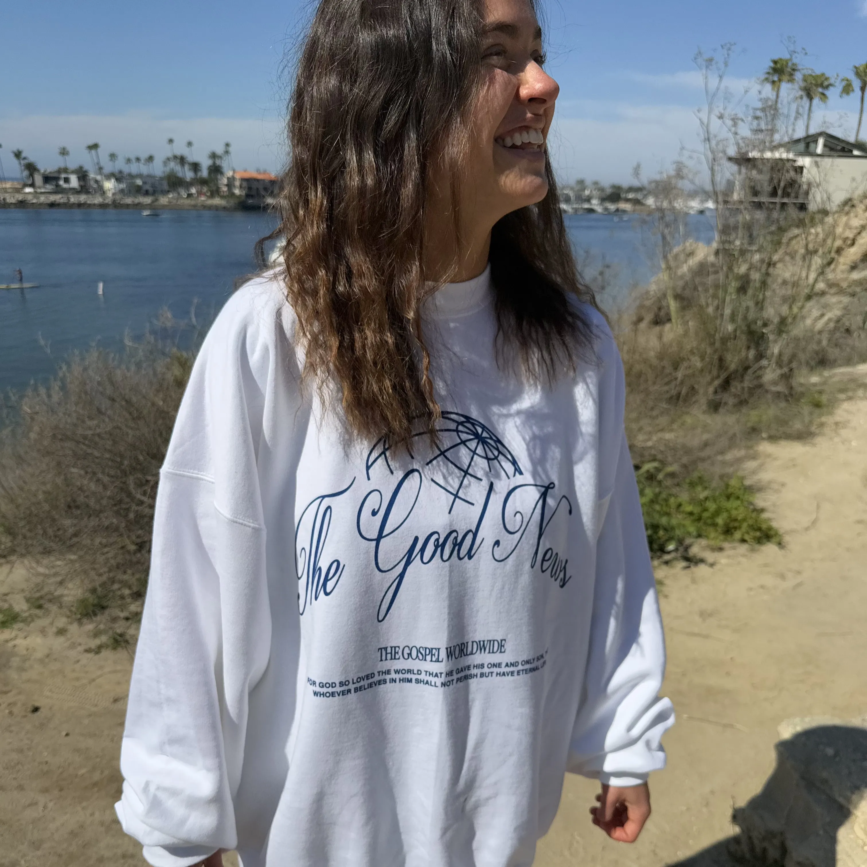 NEW | "THE GOOD NEWS" CREWNECK | WHITE sold by He Would Love First product image thumbnail 3