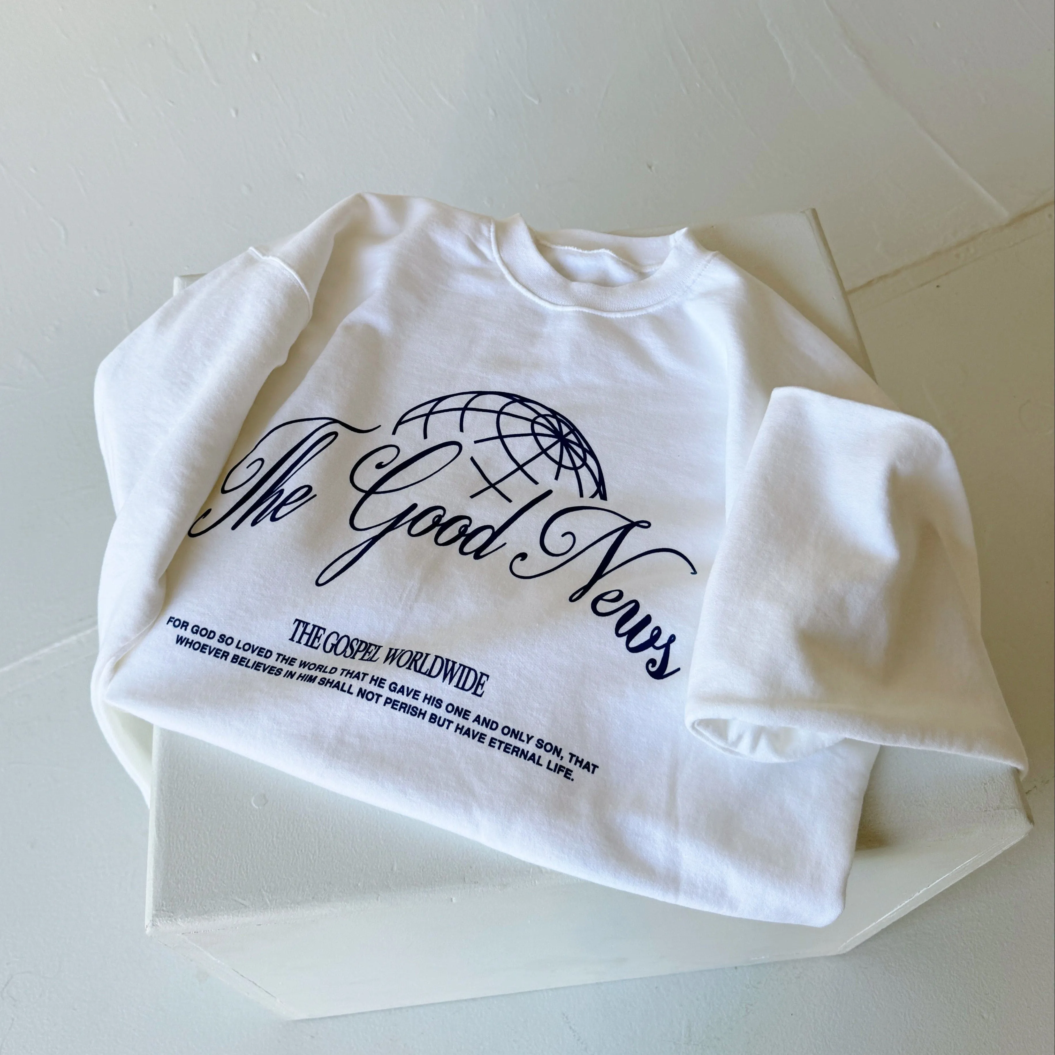 NEW | "THE GOOD NEWS" CREWNECK | WHITE sold by He Would Love First product image thumbnail 2