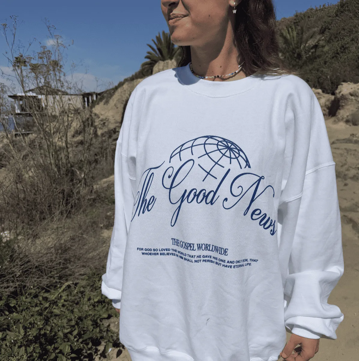 NEW | "THE GOOD NEWS" CREWNECK | WHITE sold by He Would Love First product image thumbnail 5