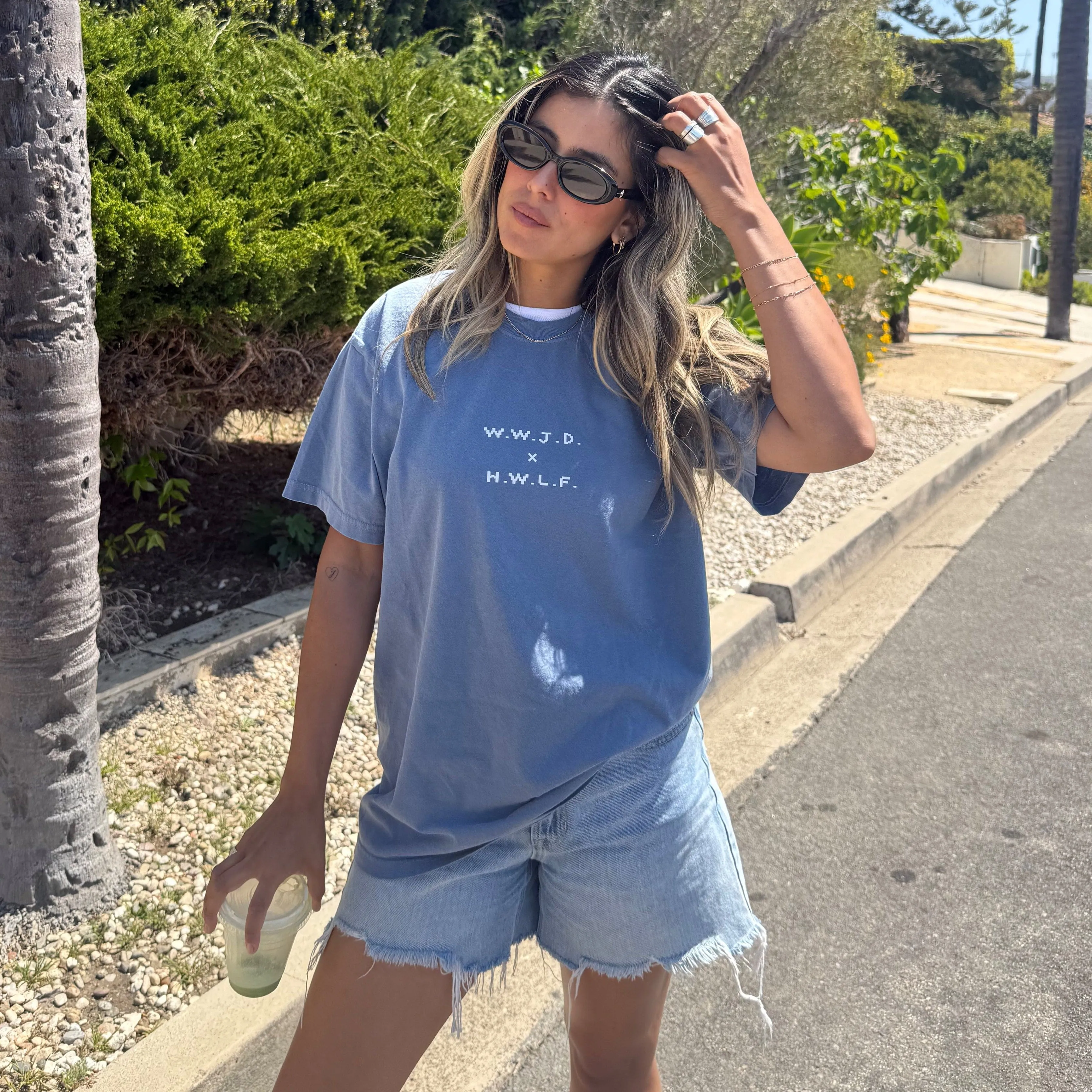 NEW! | "WWJD X RETRO" PREMIUM COMFORT COLOR TEE | BLUE JEAN sold by He Would Love First product image thumbnail 3