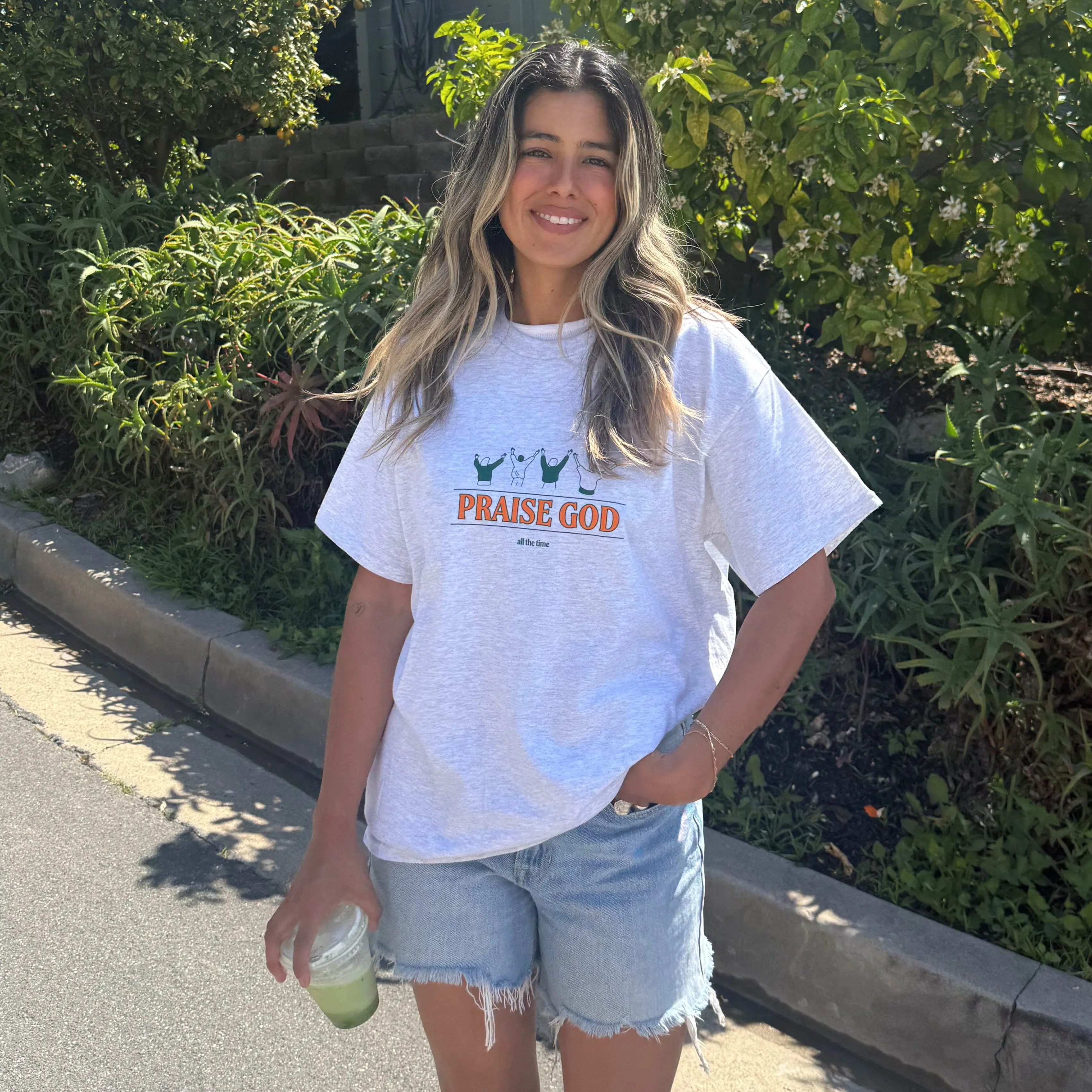 NEW! | "PRAISE GOD" TEE | ASH sold by He Would Love First product image thumbnail 3