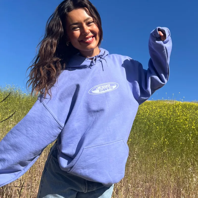 NEW! | "JESUS SAVES" RETRO HOODIE | VIOLET sold by He Would Love First