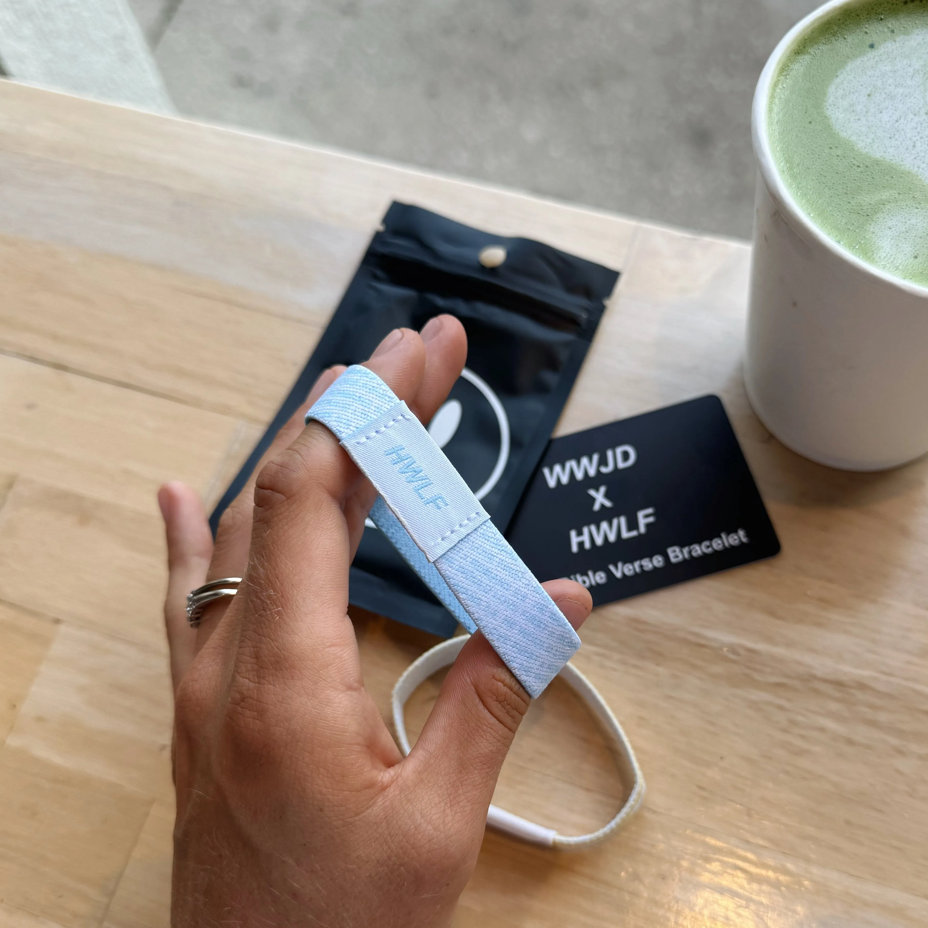 NEW! | DAILY BIBLE VERSE "WWJD X HWLF" BRACELET | LIGHT BLUE sold by He Would Love First product image thumbnail 2