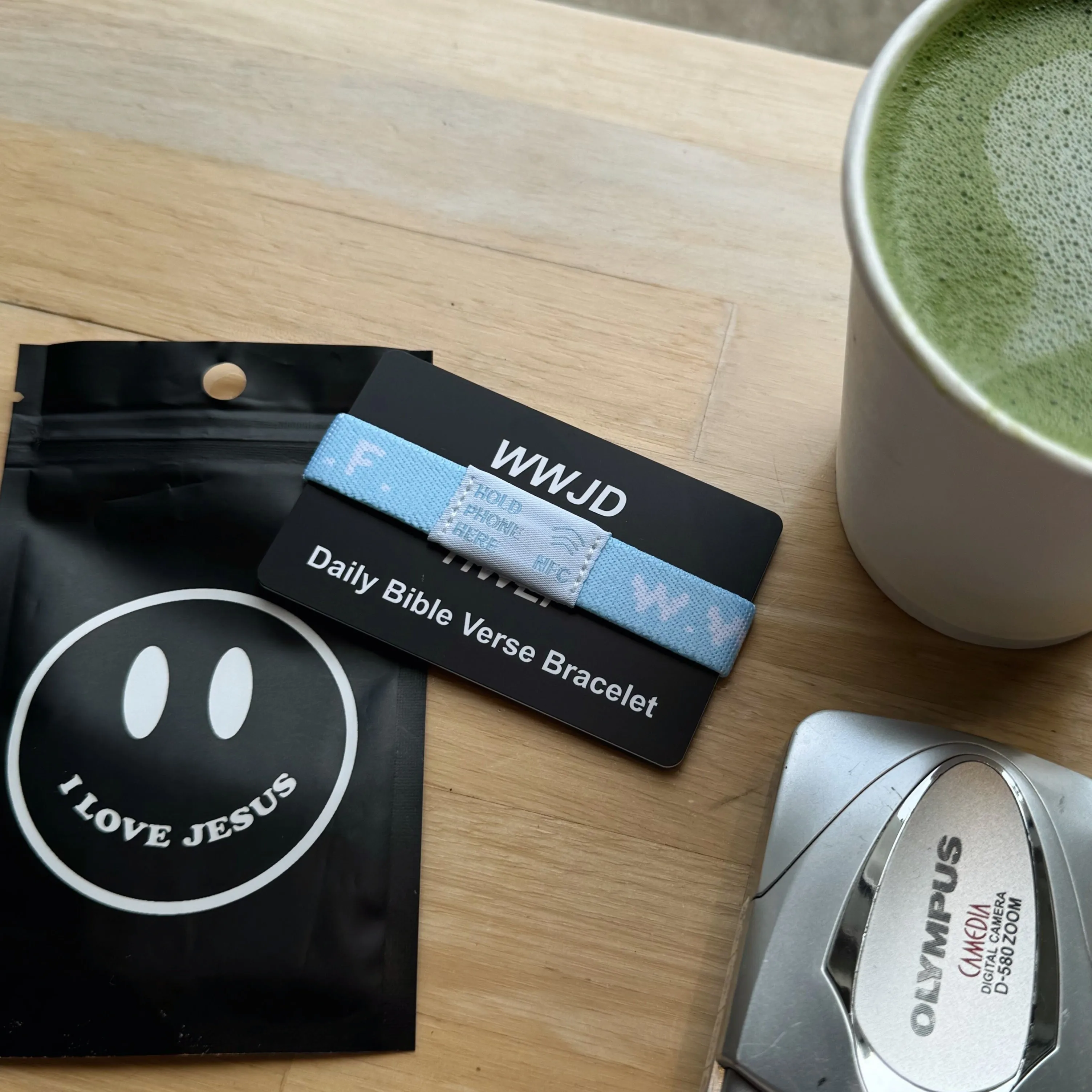 NEW! | DAILY BIBLE VERSE "WWJD X HWLF" BRACELET | LIGHT BLUE sold by He Would Love First product image thumbnail 4