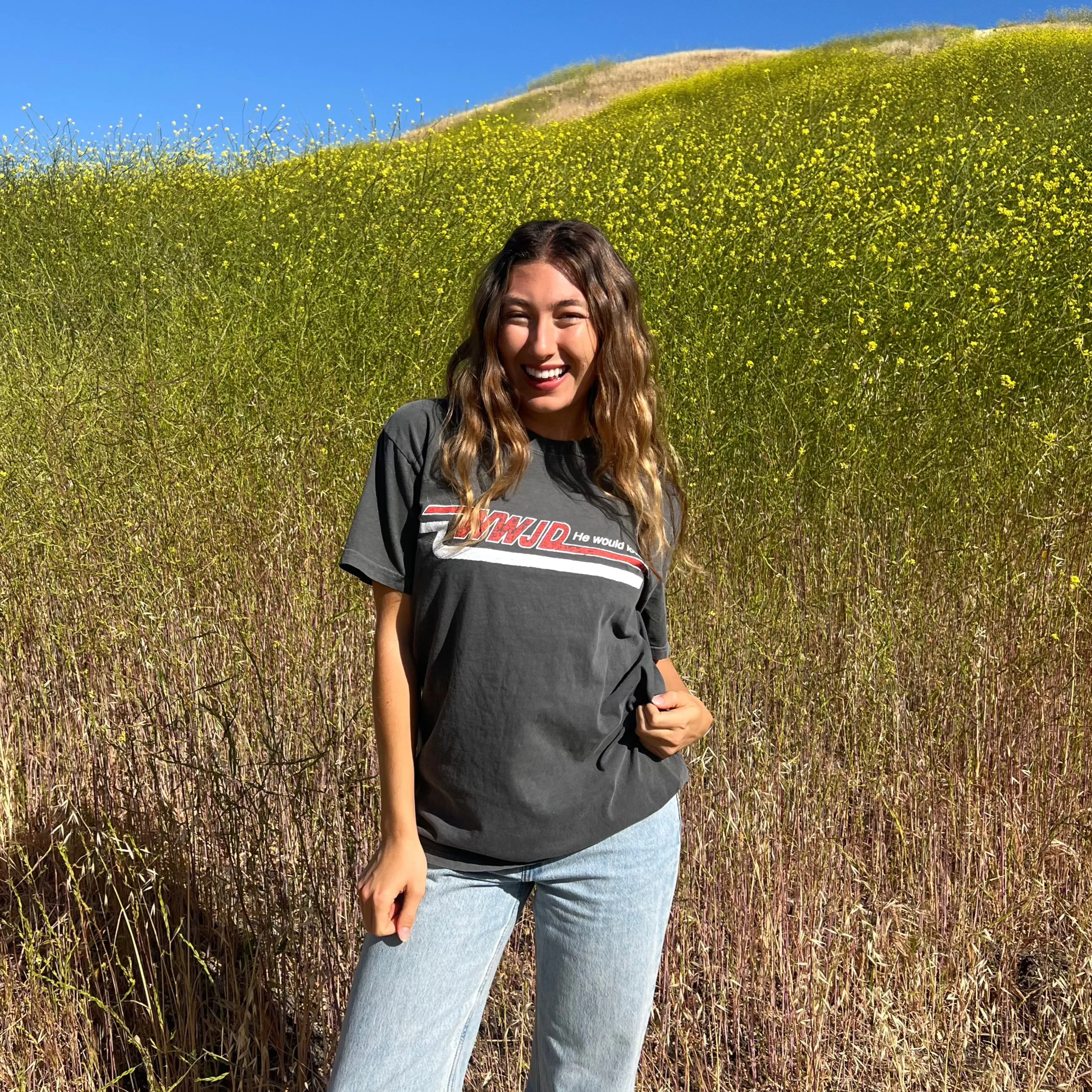 NEW! | VINTAGE WWJD "SKATER" COMFORT COLOR TEE | PEPPER sold by He Would Love First product image thumbnail 4