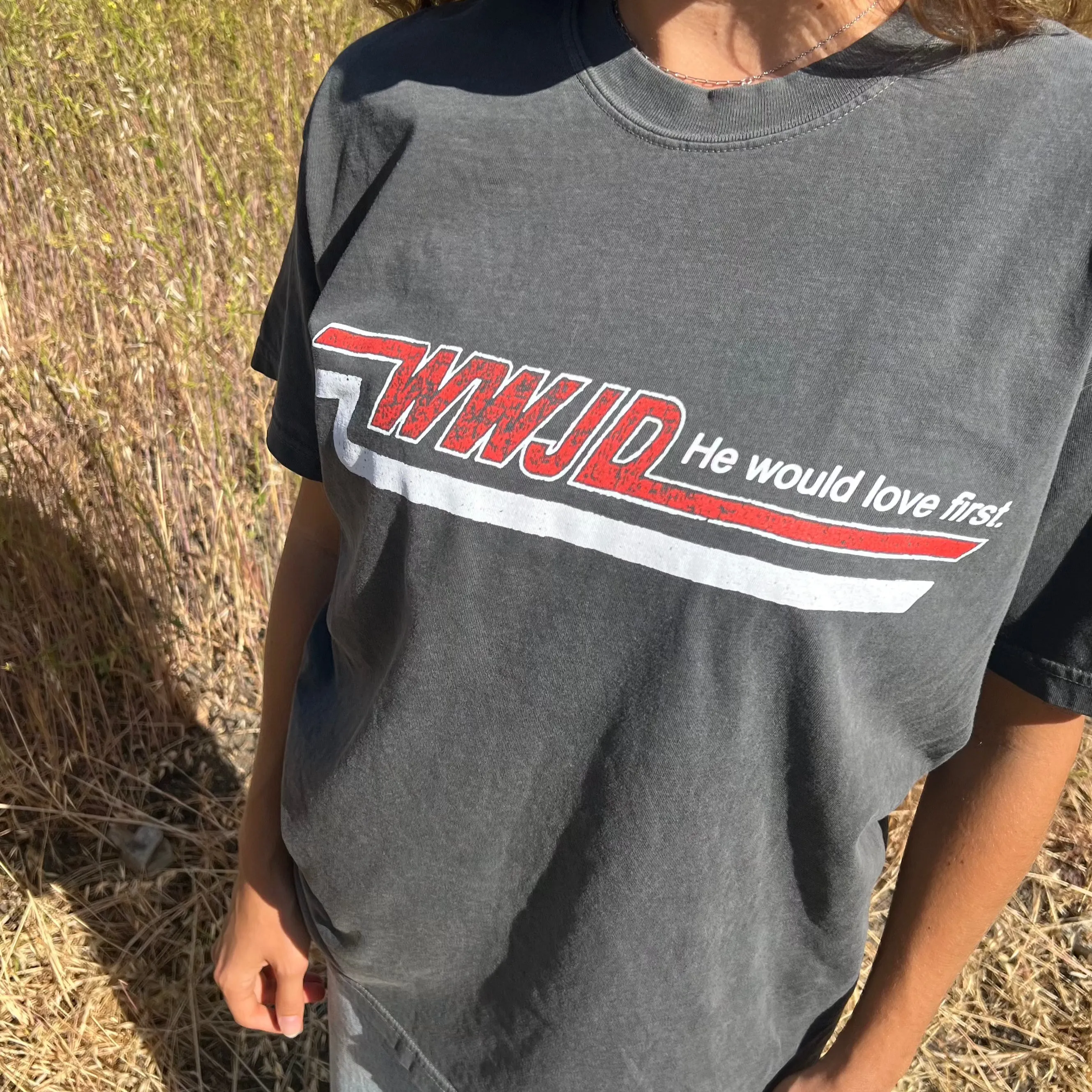 NEW! | VINTAGE WWJD "SKATER" COMFORT COLOR TEE | PEPPER sold by He Would Love First