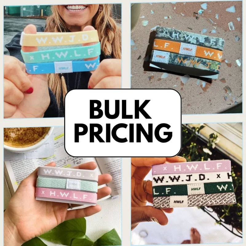 BULK PRICING! | ELASTIC HWLF BRACELETS | ASSORTED COLORS sold by He Would Love First