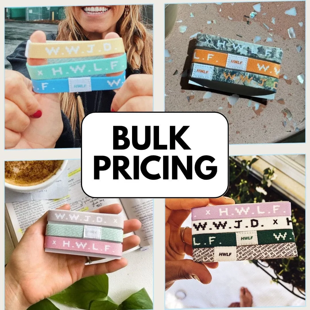 BULK PRICING! | ELASTIC HWLF BRACELETS | ASSORTED COLORS sold by He Would Love First