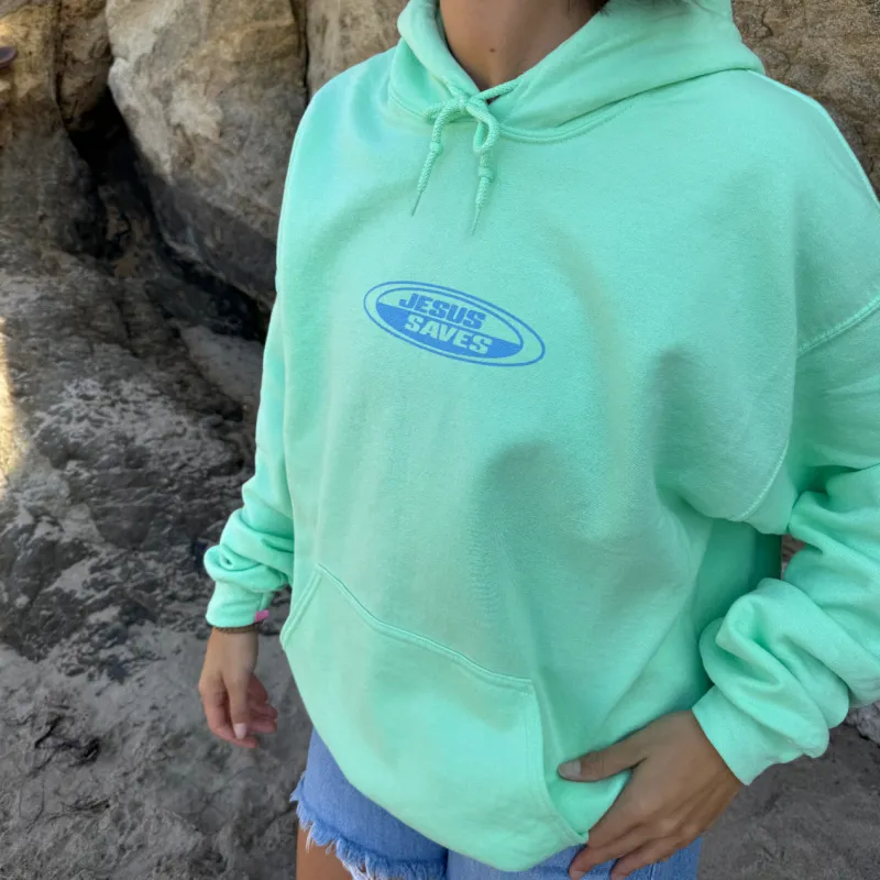 NEW! | "JESUS SAVES" RETRO HOODIE | MINT sold by He Would Love First
