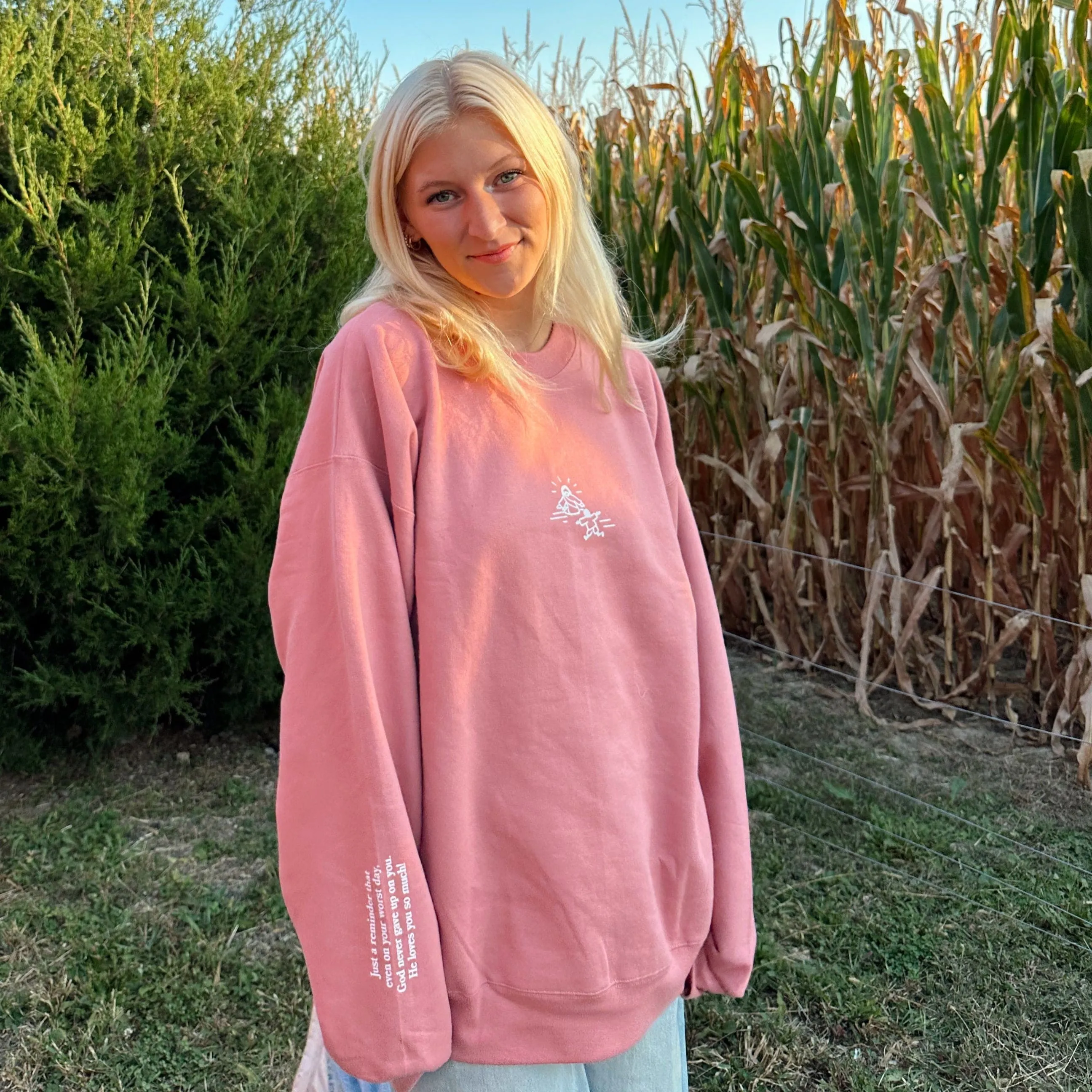 NEW! | "JESUS DOODLE" CREWNECK | MAUVE sold by He Would Love First product image thumbnail 5