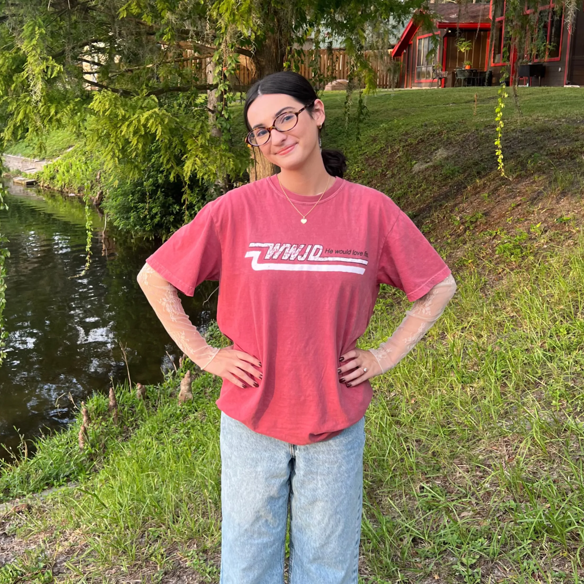 NEW! | VINTAGE WWJD "SKATER" COMFORT COLOR TEE | CRIMSON sold by He Would Love First