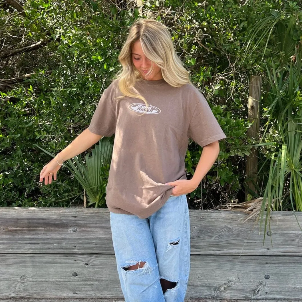 NEW! | "JESUS SAVES" PREMIUM COMFORT COLOR TEE | ESPRESSO sold by He Would Love First product image thumbnail 5