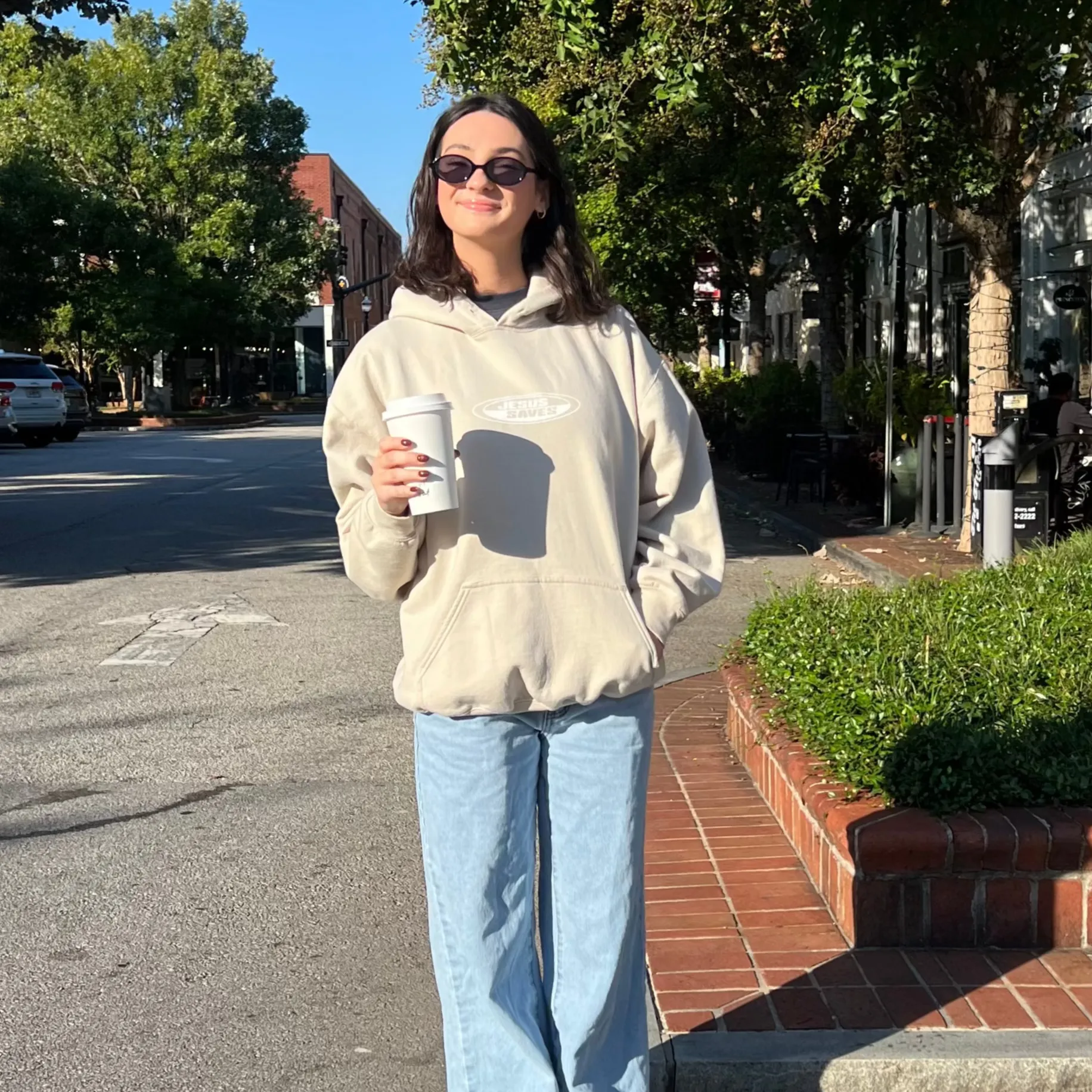 NEW! | "JESUS SAVES" RETRO HOODIE | SAND sold by He Would Love First product image thumbnail 2