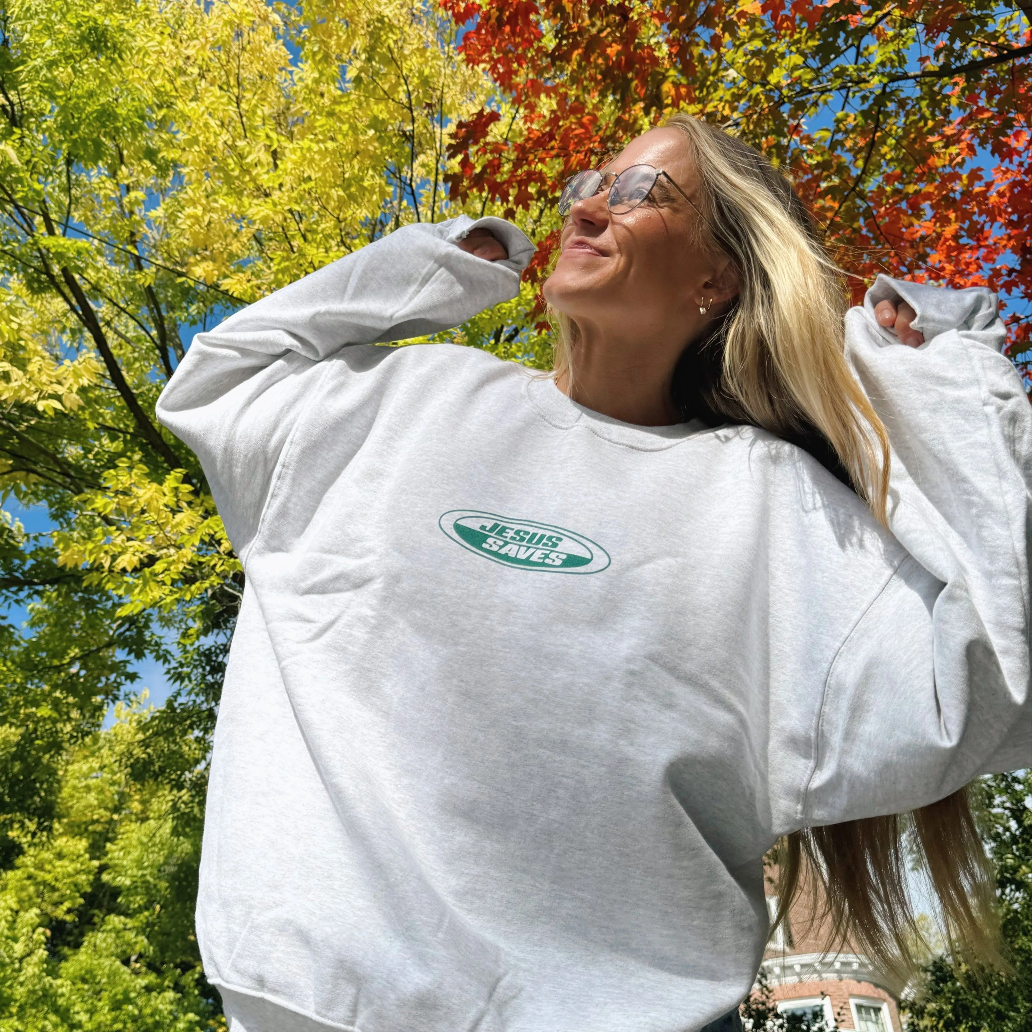 NEW! | "JESUS SAVES" RETRO CREWNECK | ASH sold by He Would Love First