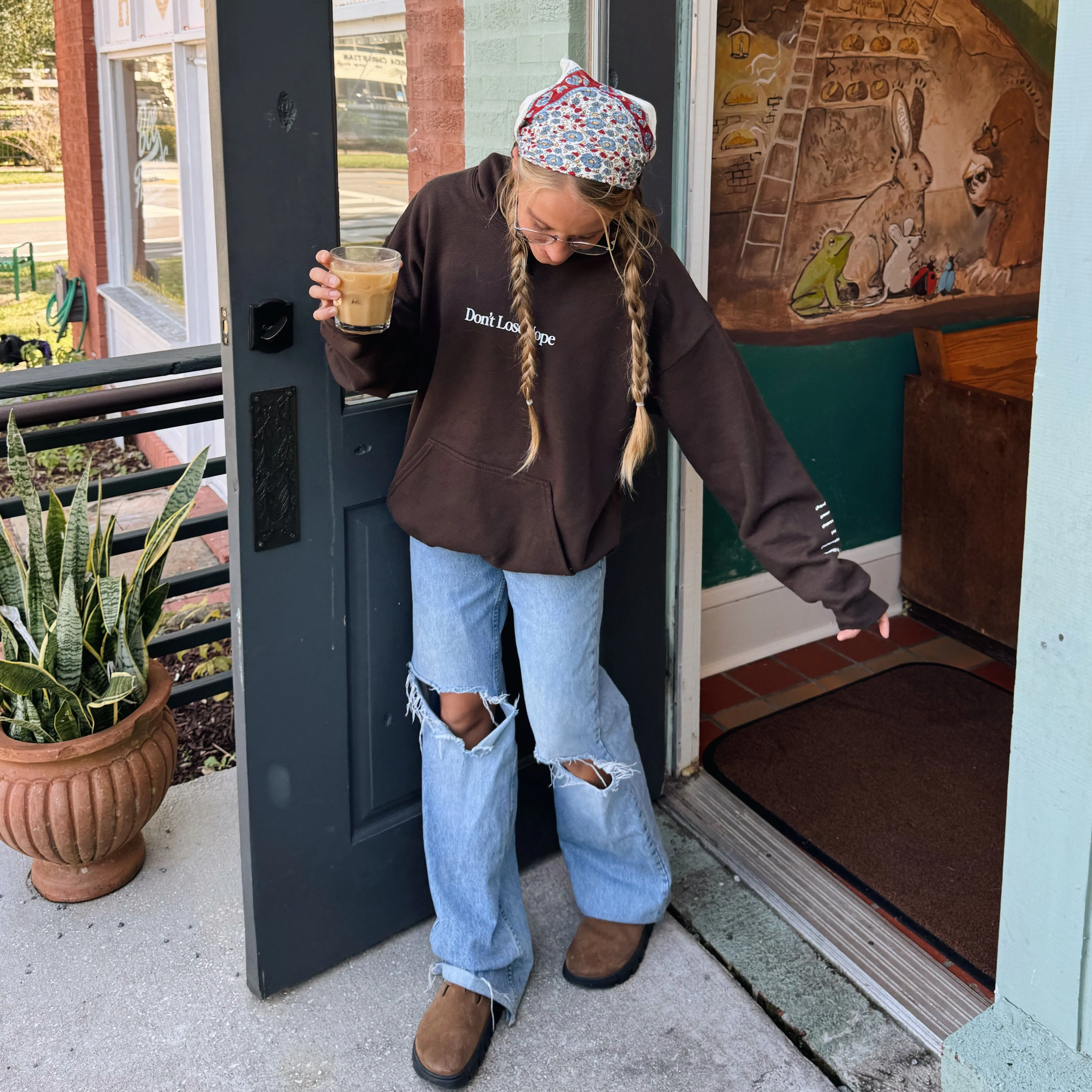 NEW! "DON'T LOSE HOPE" HOODIE | BROWN sold by He Would Love First product image thumbnail 3