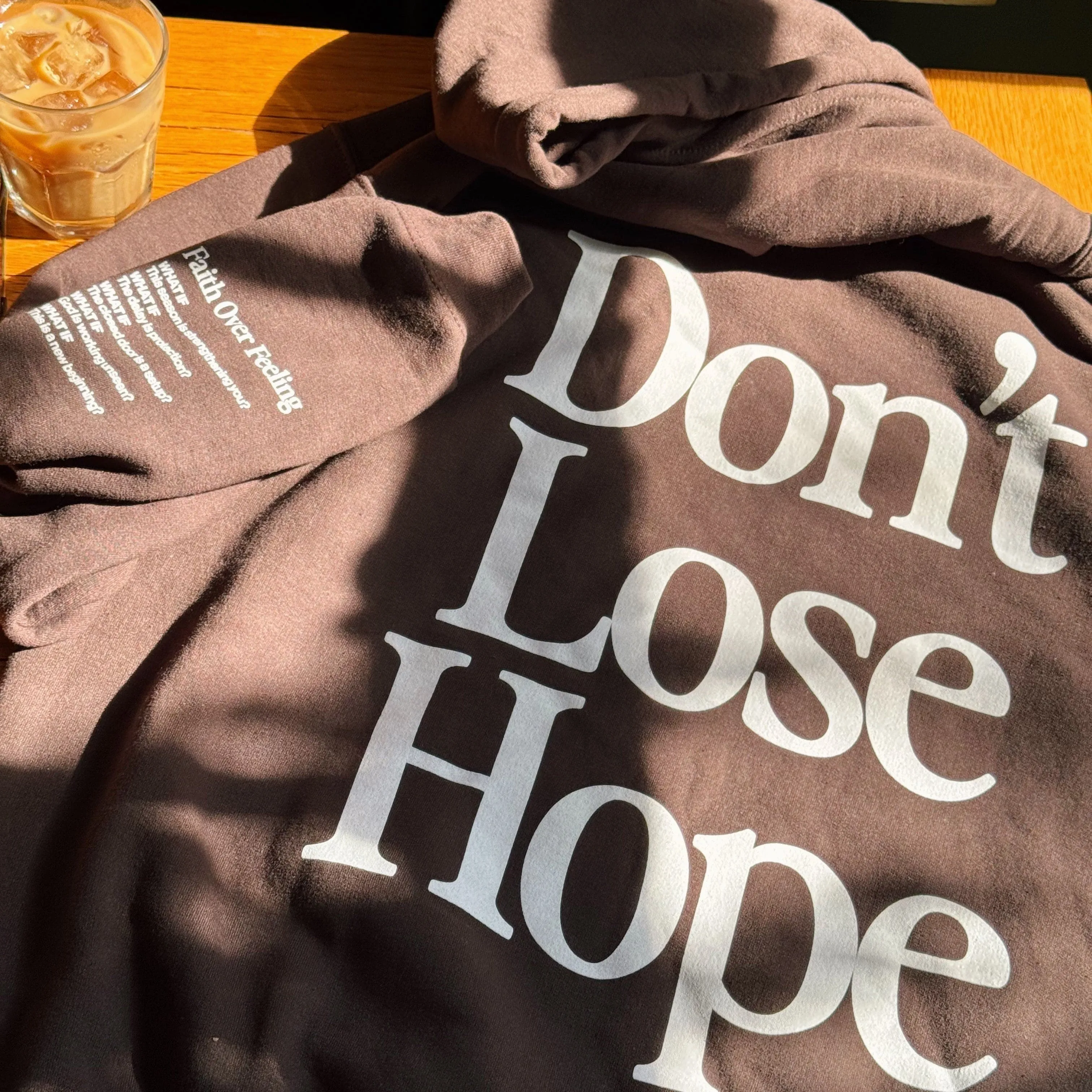 NEW! "DON'T LOSE HOPE" HOODIE | BROWN sold by He Would Love First product image thumbnail 2