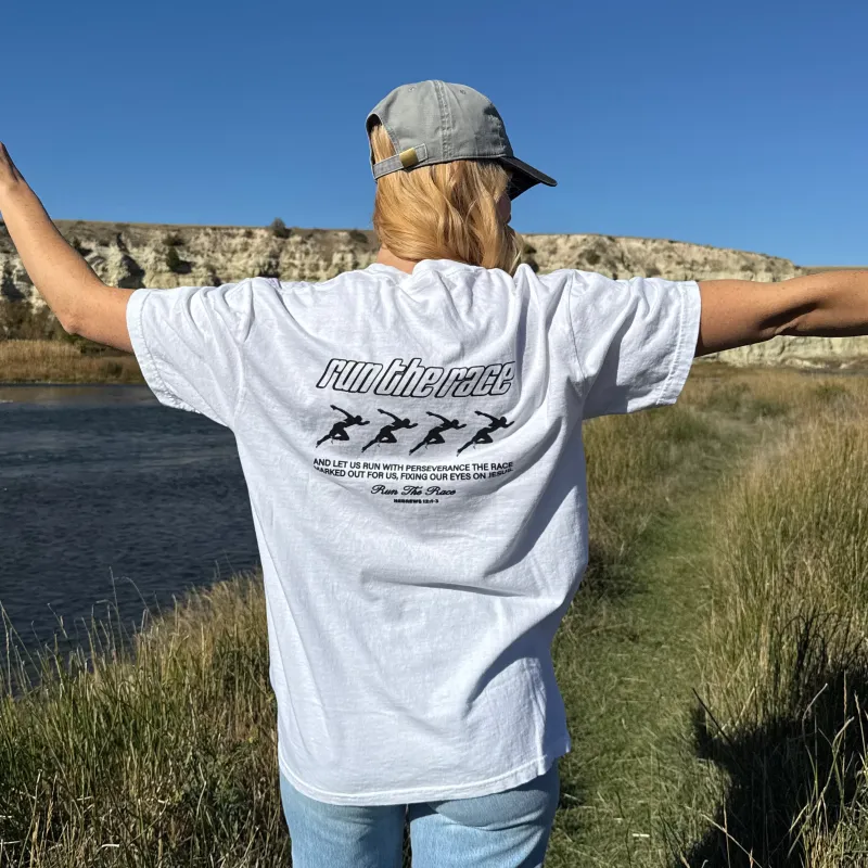 NEW! | "RUN THE RACE" PREMIUM COMFORT COLOR TEE sold by He Would Love First