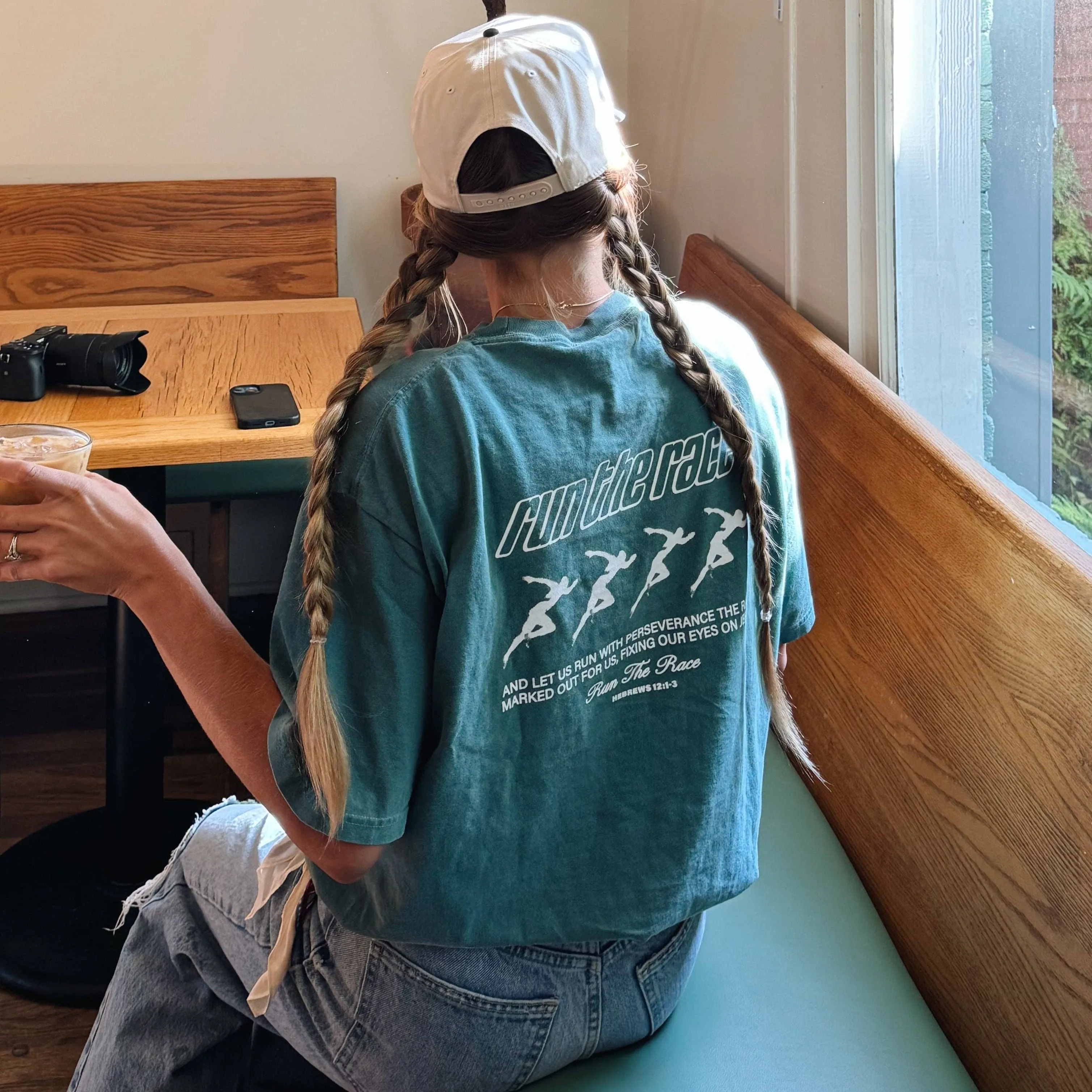 NEW! | "RUN THE RACE" PREMIUM COMFORT COLOR TEE | LIGHT GREEN sold by He Would Love First product image thumbnail 2