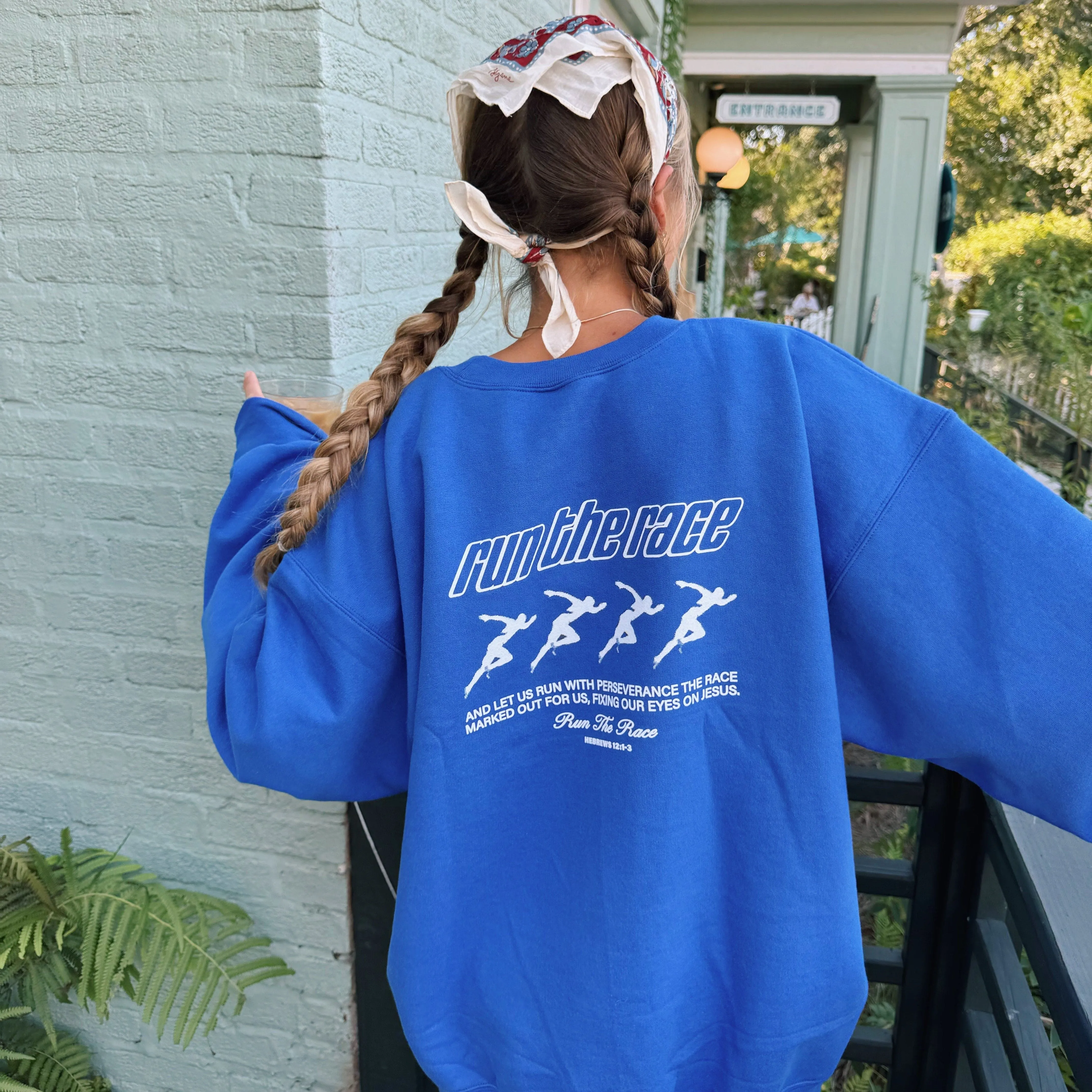 NEW! | "RUN THE RACE" CREWNECK | ROYAL BLUE sold by He Would Love First product image thumbnail 2