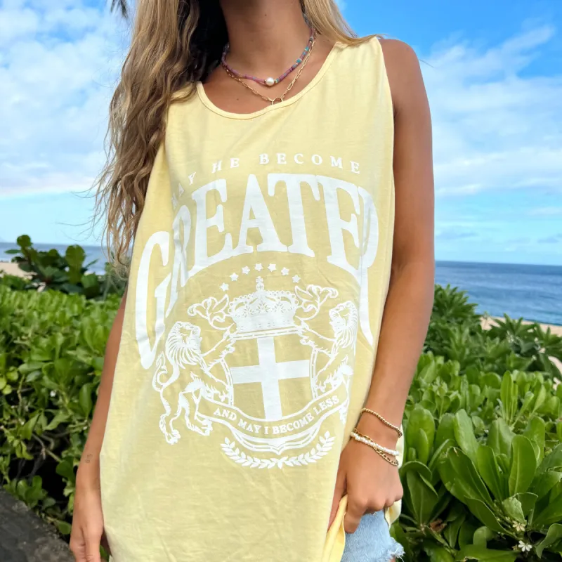 NEW! | "GREATER" UNIVERSITY | PREMIUM COMFORT COLOR TANK | YELLOW sold by He Would Love First