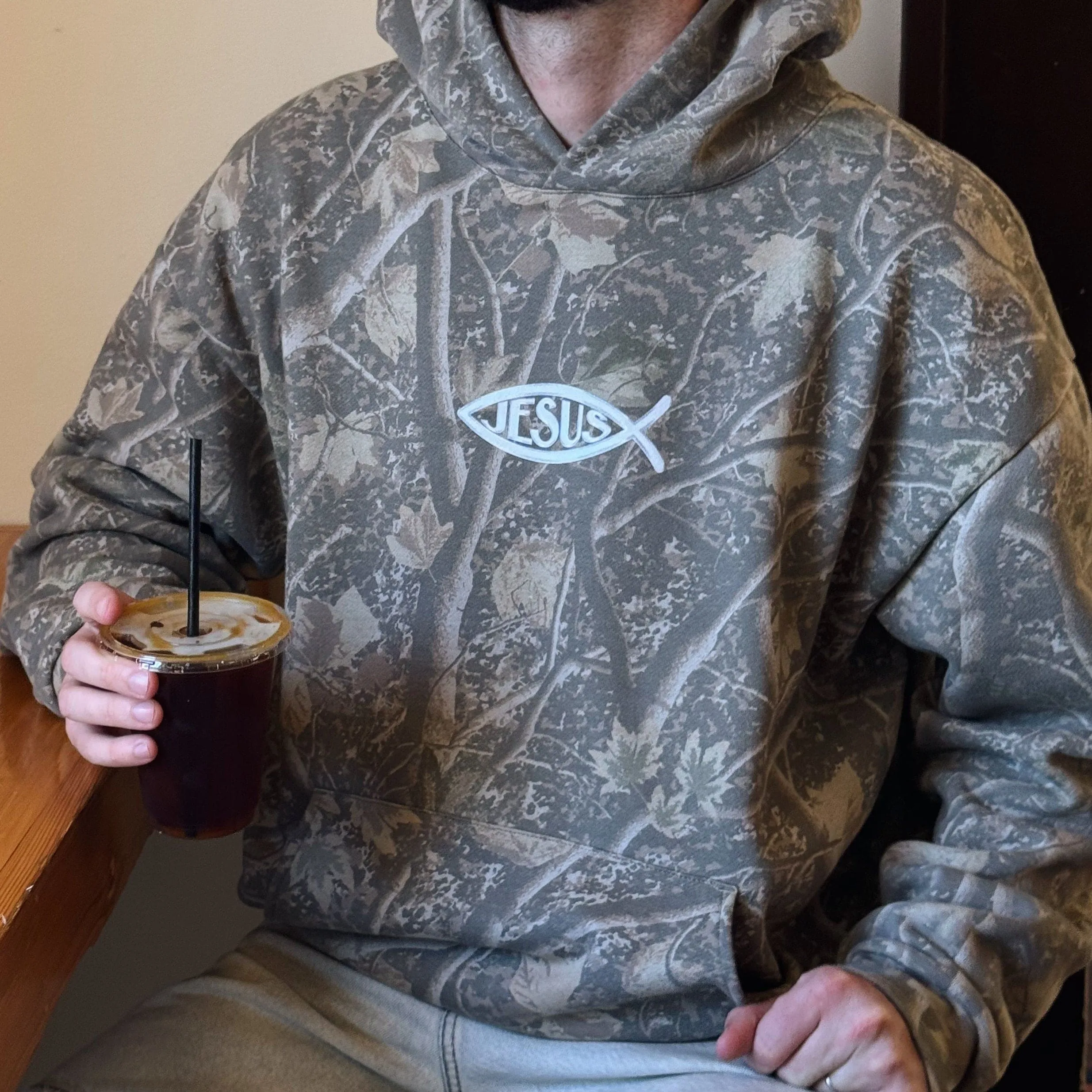 PREMIUM | CHROME "JESUS" HEAVY WEIGHT CAMO HOODIE sold by He Would Love First product image thumbnail 3