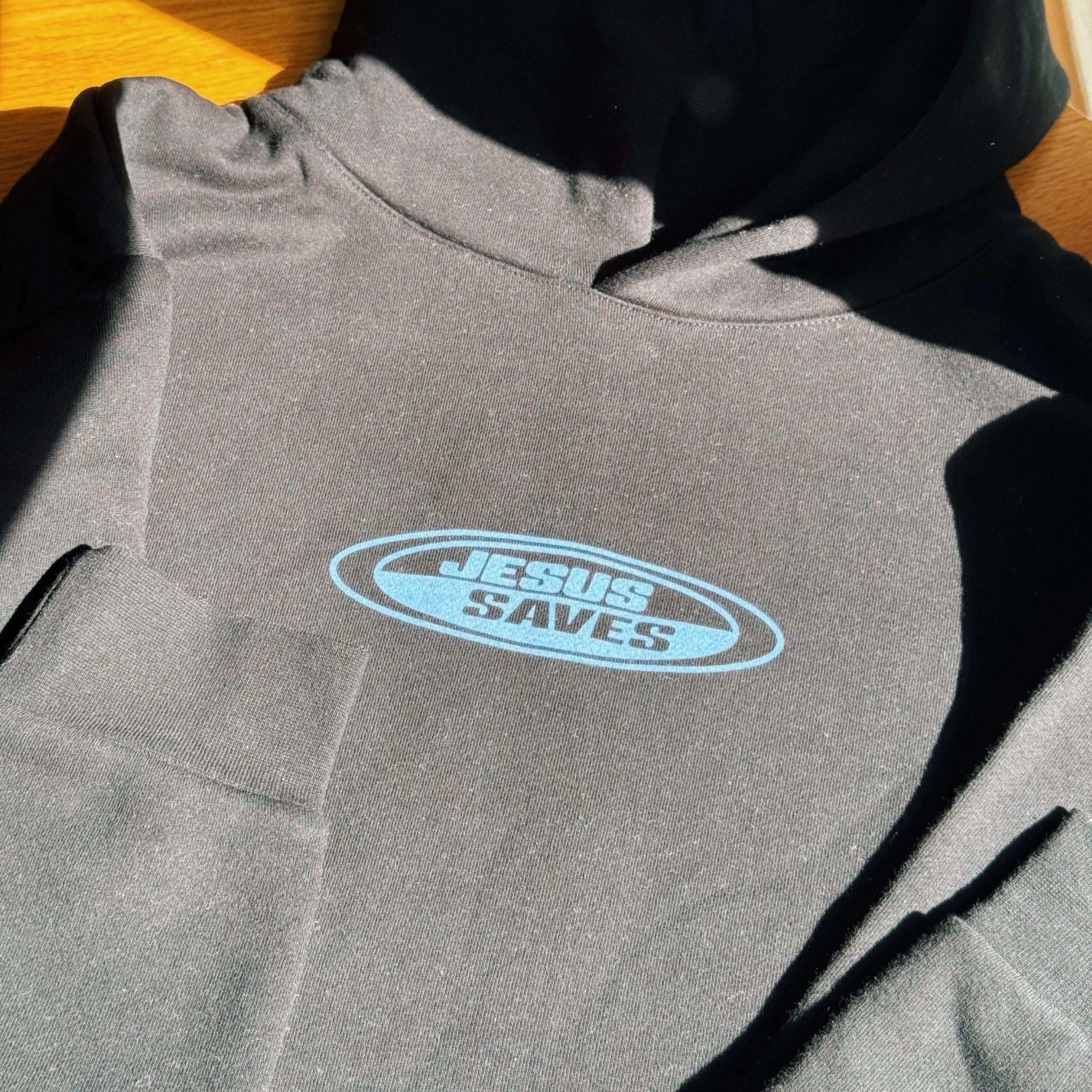 PREMIUM | "JESUS SAVES" HEAVY WEIGHT HOODIE | BLACK/BLUE sold by He Would Love First product image thumbnail 4