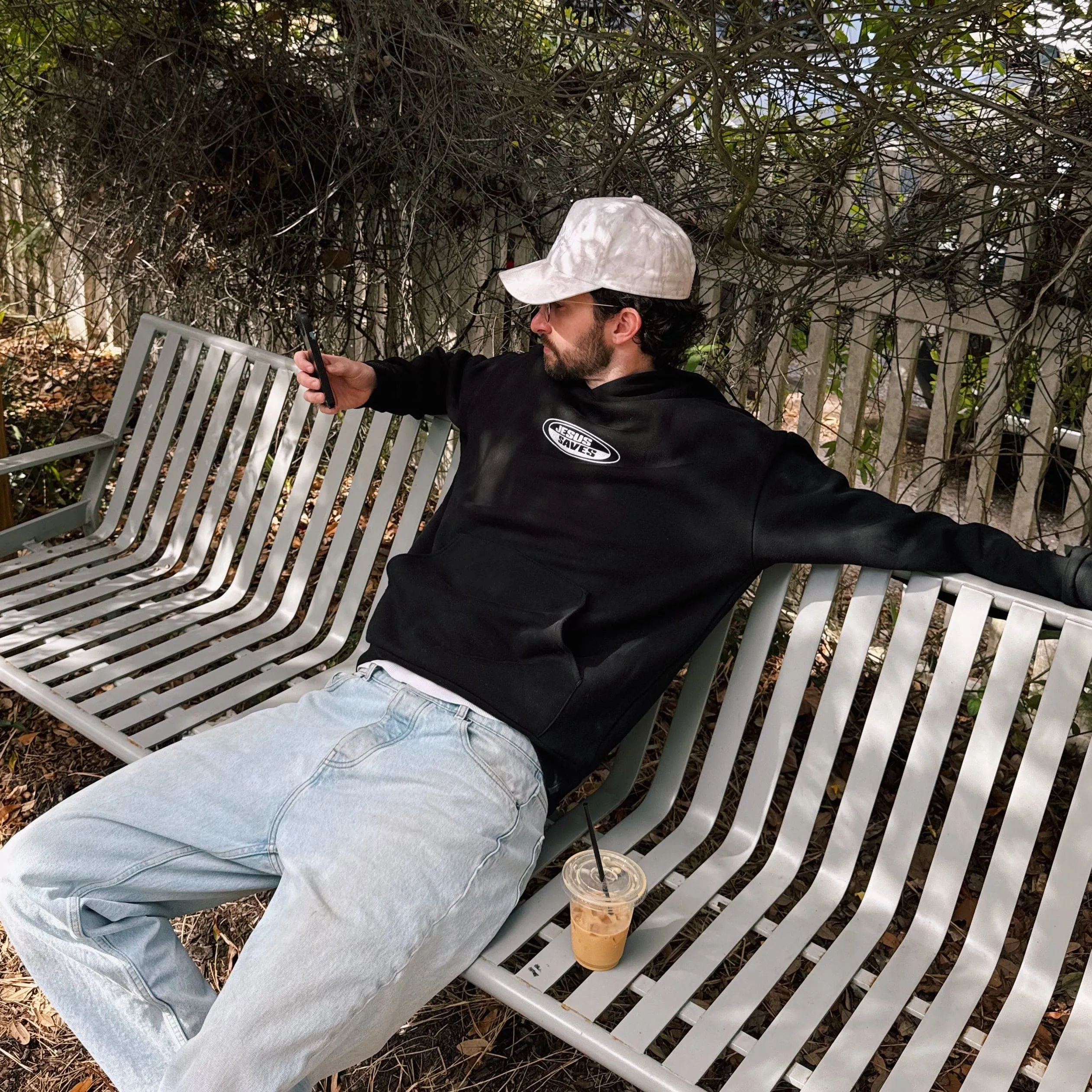 PREMIUM | "JESUS SAVES" HEAVY WEIGHT HOODIE | BLACK/WHITE sold by He Would Love First product image thumbnail 2