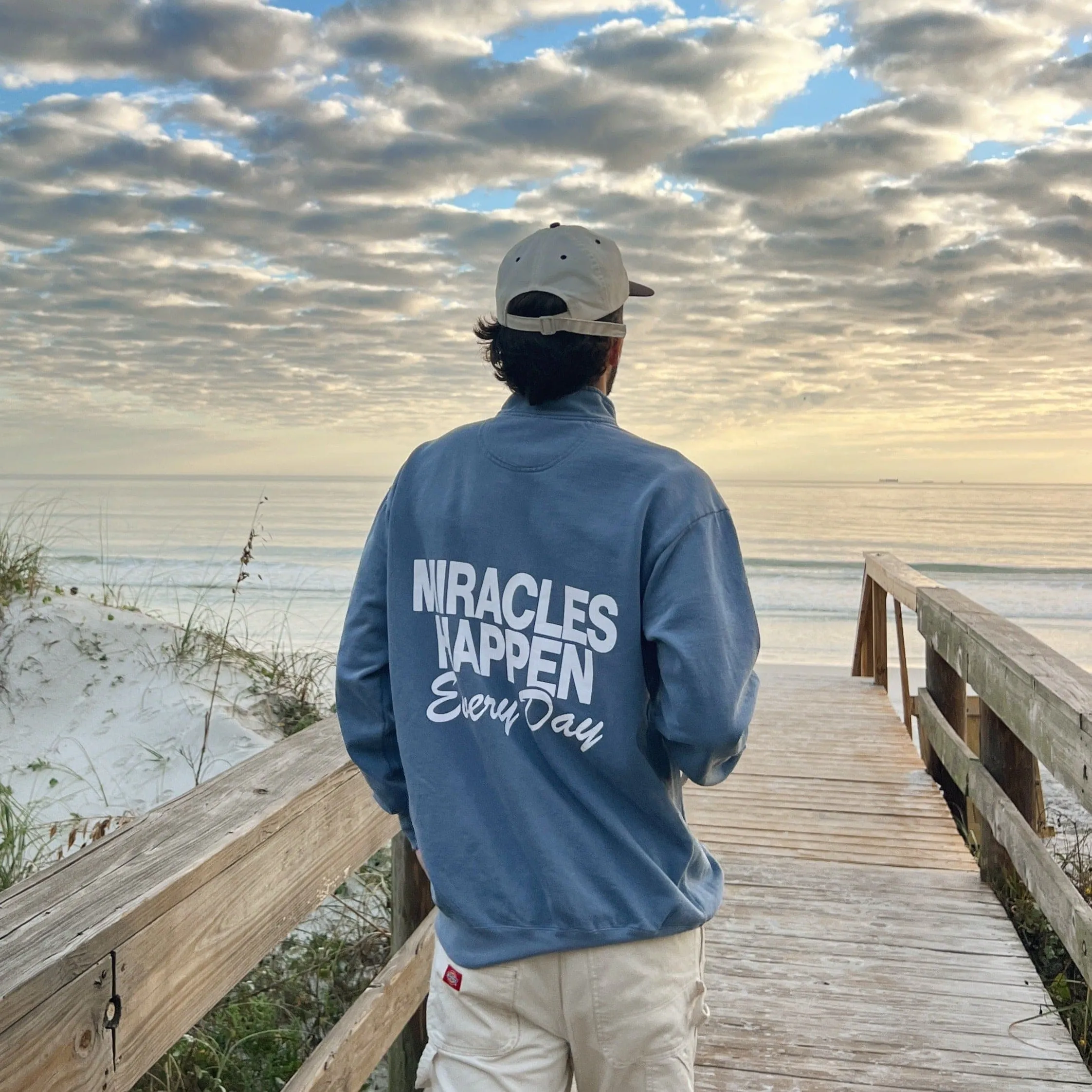 NEW! | "MIRACLES" COMFORT COLOR QUARTER ZIP | BLUE JEAN sold by He Would Love First
