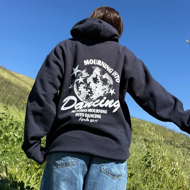 NEW! | "MOURNING TO DANCING" PREMIUM HEAVY WEIGHT HOODIE | NAVY made by He Would Love First
