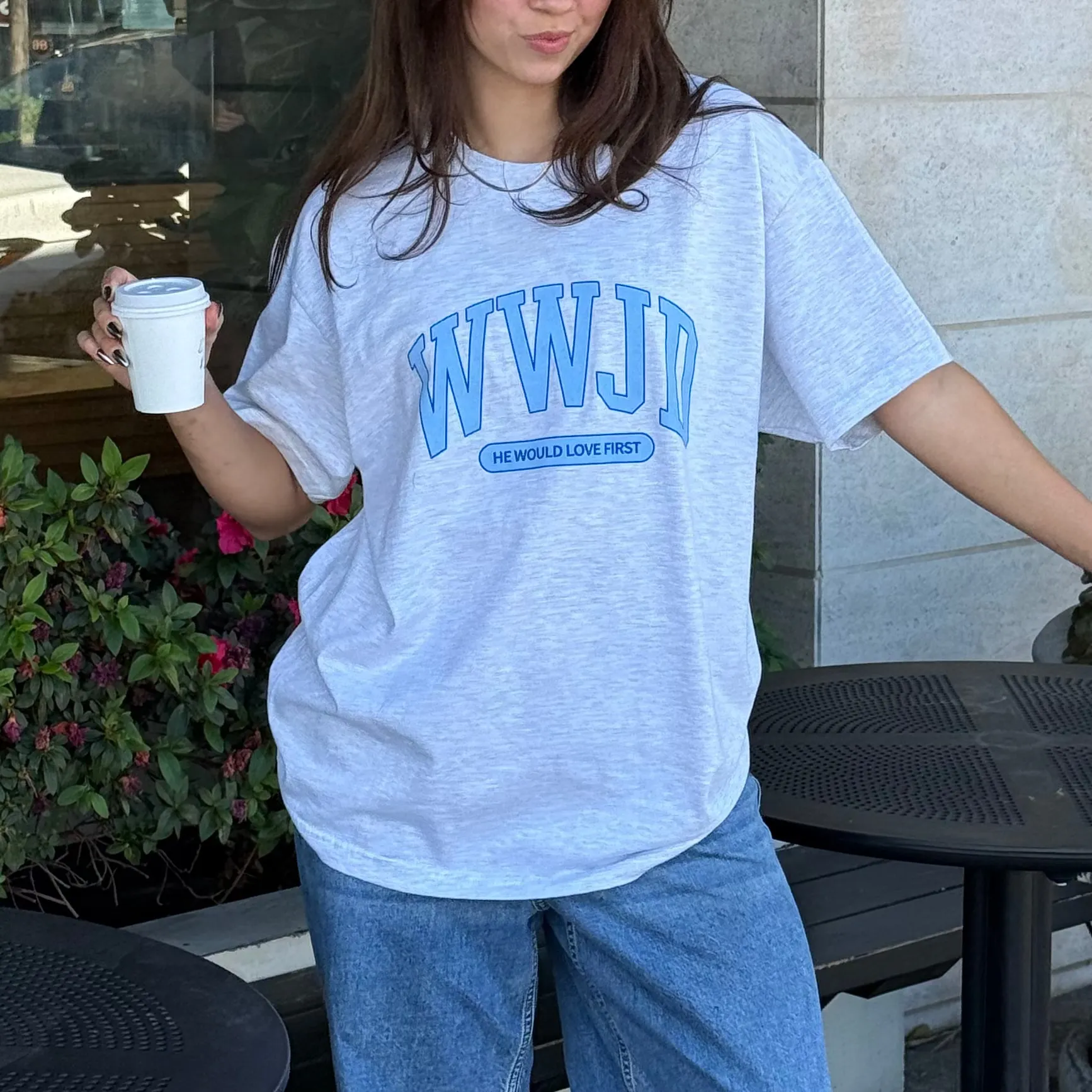 NEW! | "WWJD UNIVERSITY" TEE | ASH sold by He Would Love First product image thumbnail 2