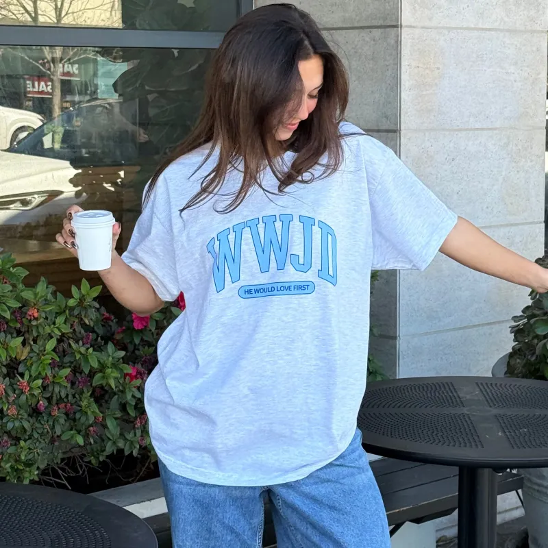NEW! | "WWJD UNIVERSITY" TEE | ASH made by He Would Love First