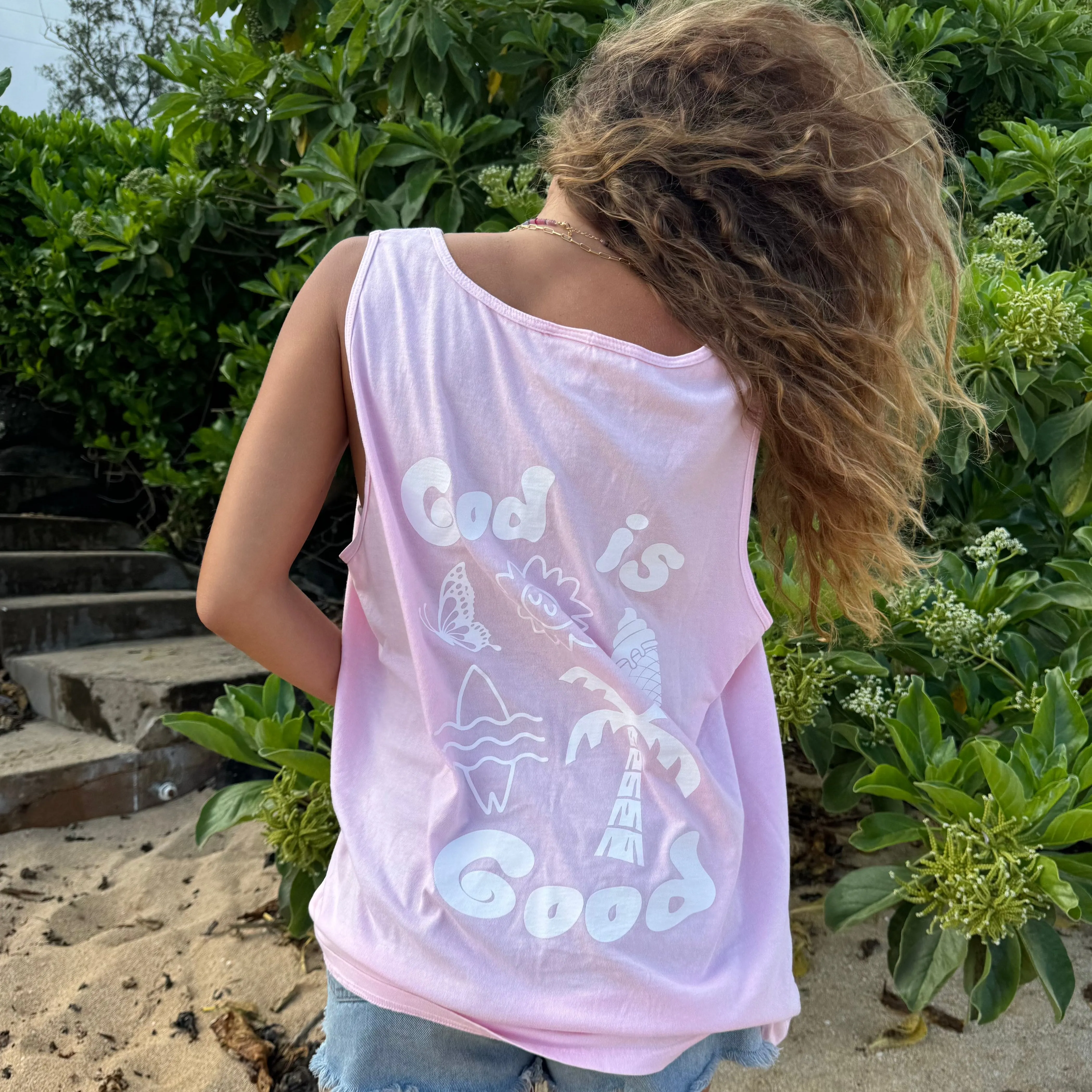 NEW! | "GOD IS GOOD" PREMIUM COMFORT COLOR TANK | PINK sold by He Would Love First product image thumbnail 5