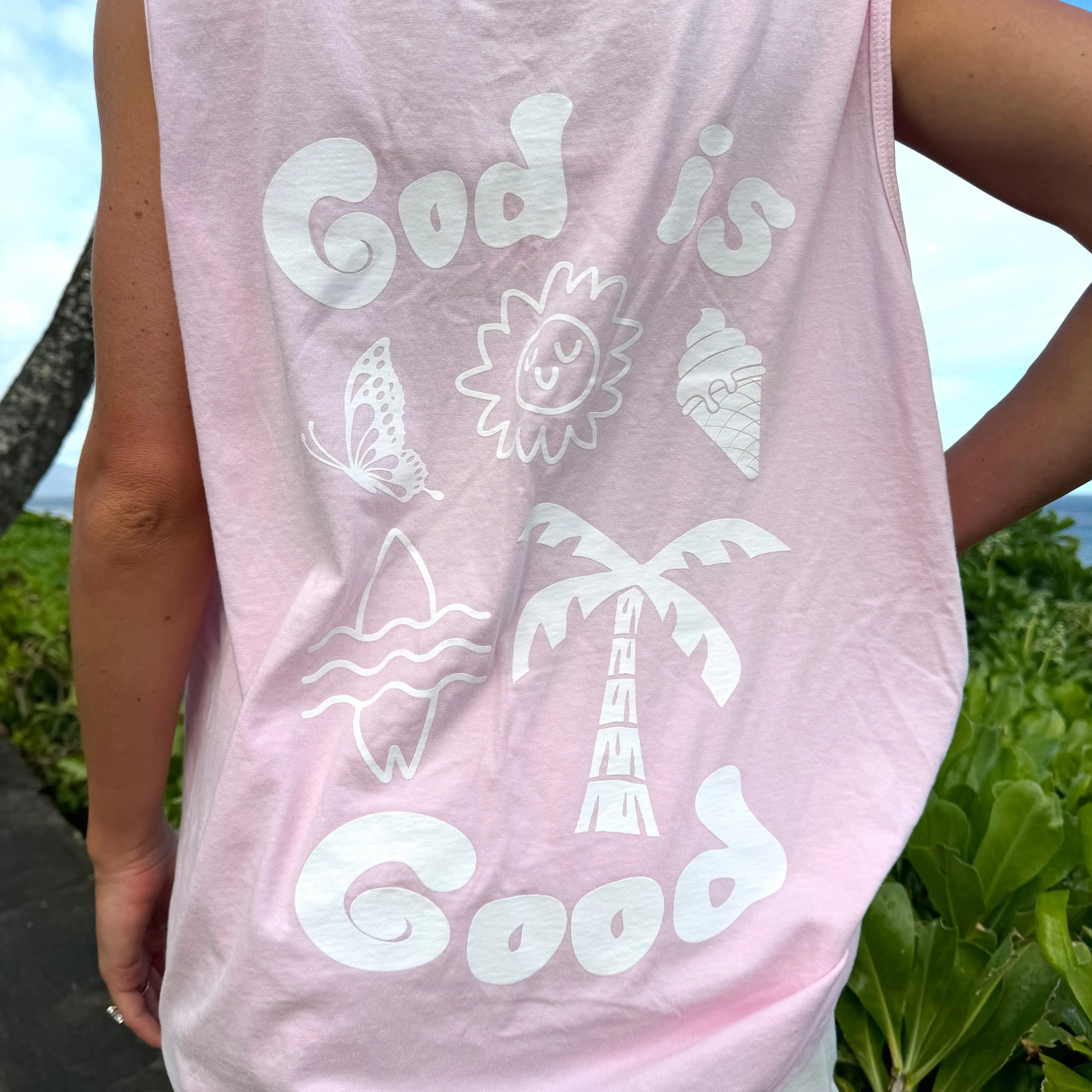 NEW! | "GOD IS GOOD" PREMIUM COMFORT COLOR TANK | PINK sold by He Would Love First product image thumbnail 3
