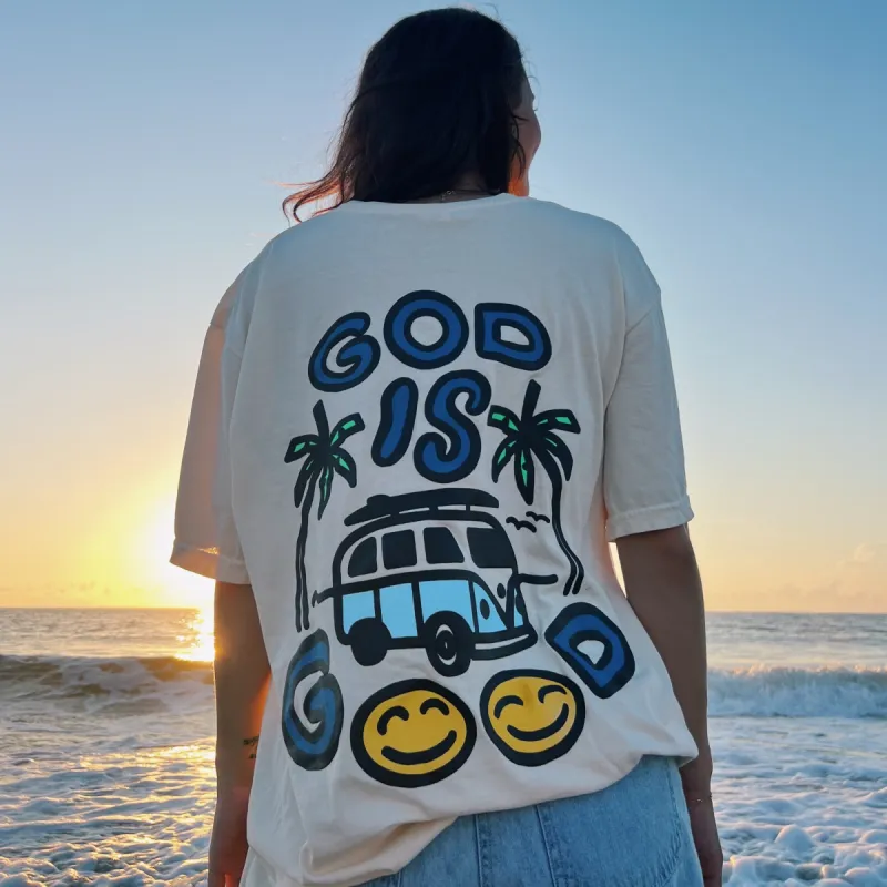 NEW! | PUFF PRINT "GOD IS GOOD" | PREMIUM COMFORT COLOR TEE | CREAM sold by He Would Love First