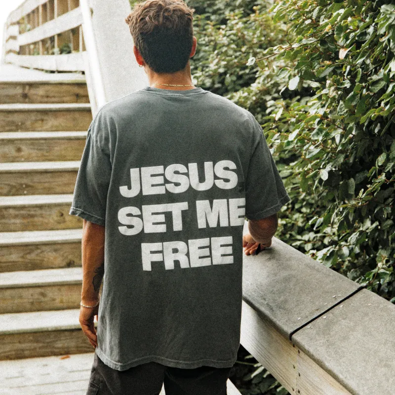 NEW! | "JESUS SET ME FREE" | PREMIUM PUFF COMFORT COLOR TEE sold by He Would Love First