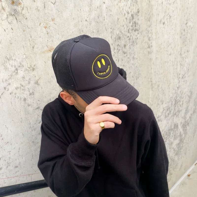 NEW! | SMILEY | TRUCKER HAT | BLACK sold by He Would Love First