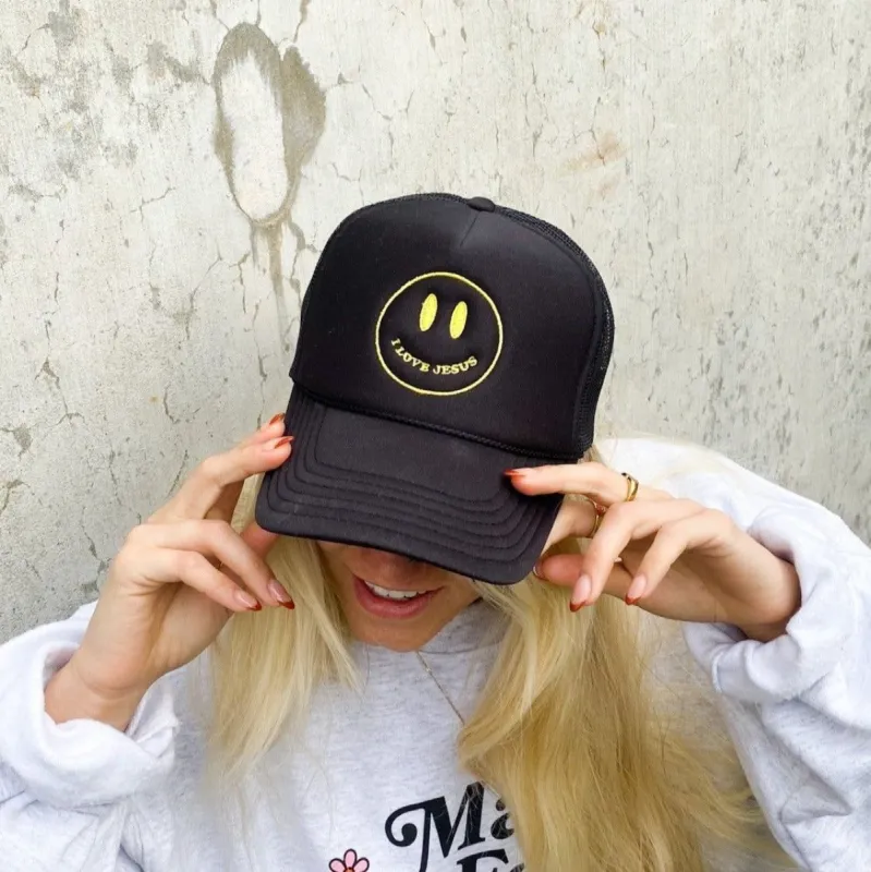 NEW! | SMILEY | TRUCKER HAT | BLACK sold by He Would Love First