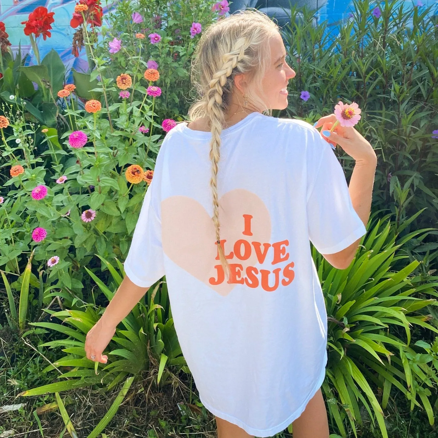 RESTOCK! PUFF PRINT | "I LOVE JESUS" | WHITE | TEE sold by He Would Love First