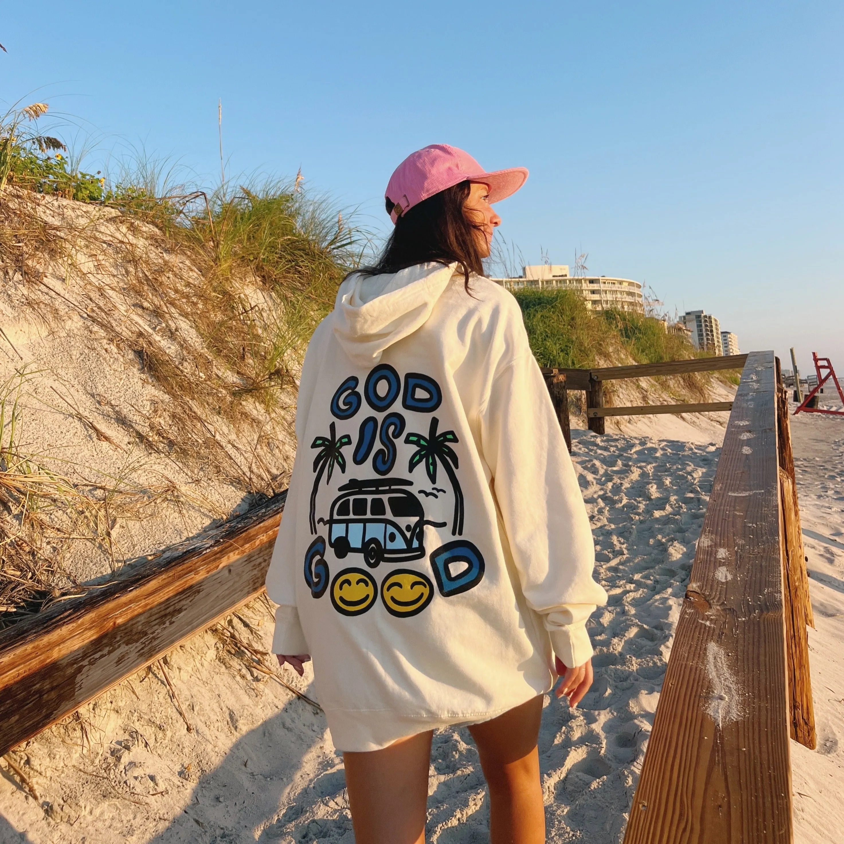 NEW! | PUFF PRINT "GOD IS GOOD" HOODIE | CREAM sold by He Would Love First product image thumbnail 3