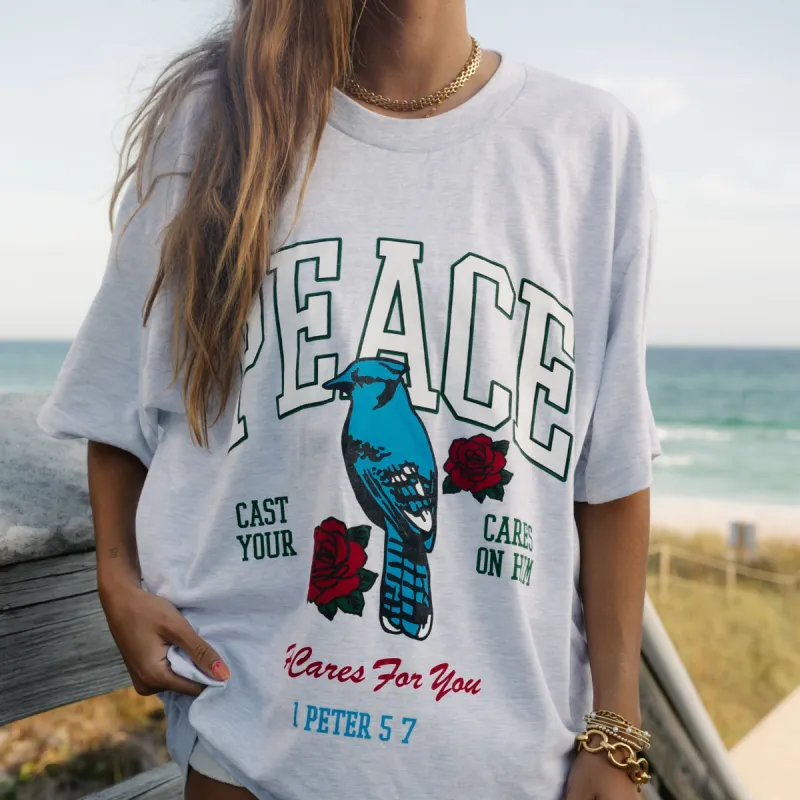 NEW! | "PEACE" TEE | ASH sold by He Would Love First