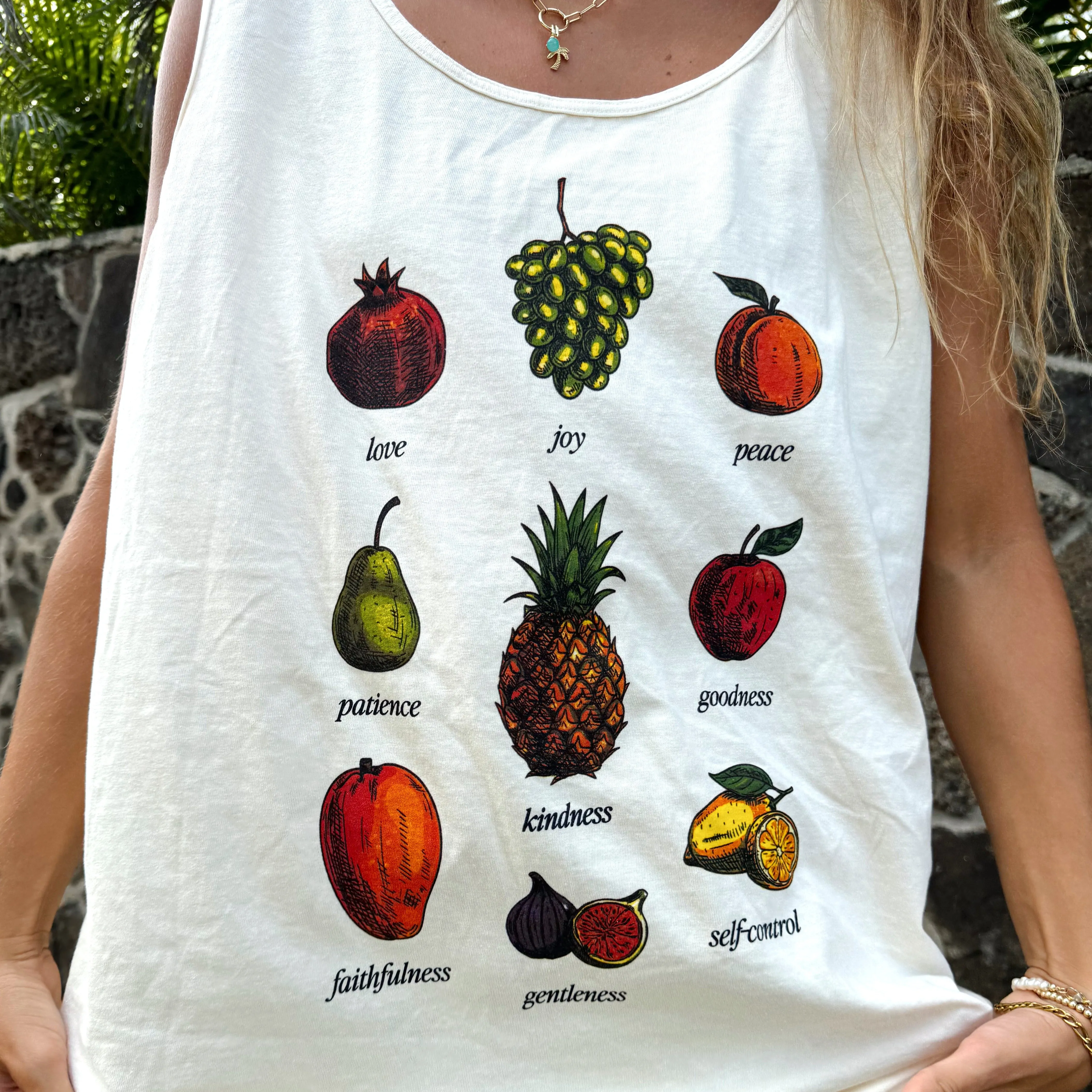 NEW! | "FRUIT" PREMIUM COMFORT COLOR TANK | IVORY sold by He Would Love First product image thumbnail 2